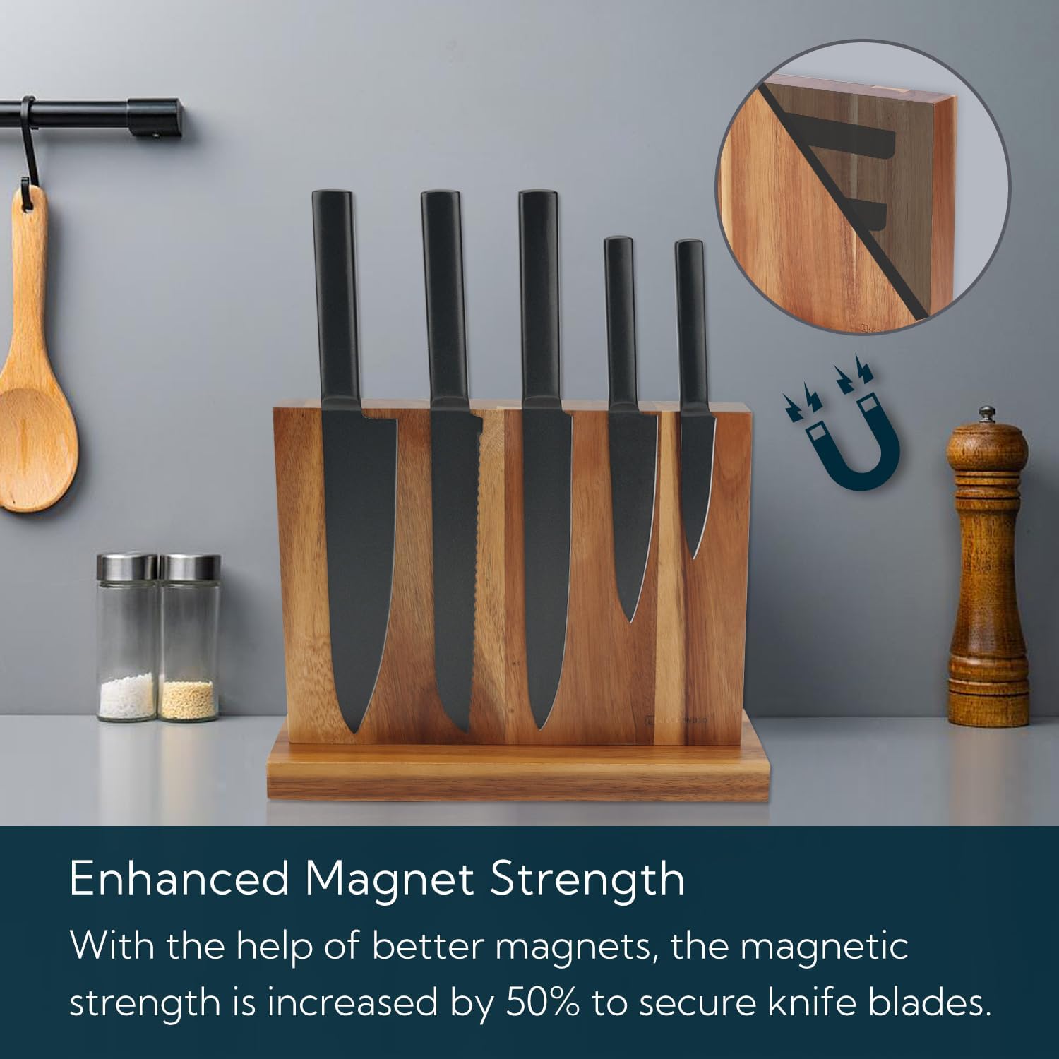 Luxury Acaciawood Knife Block Holder