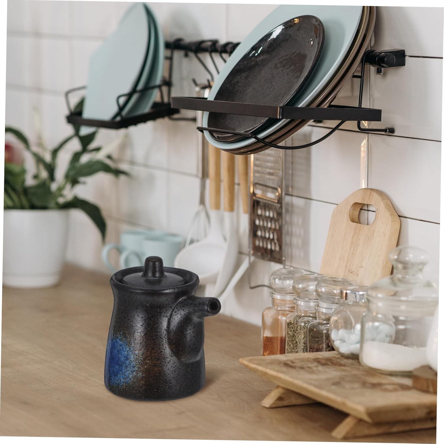 PRETYZOOM4-Piece Imperial Chinese Cookware Set with Oil Vinegar Dispensers