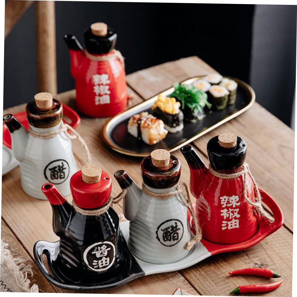 posh black sauce dispenser