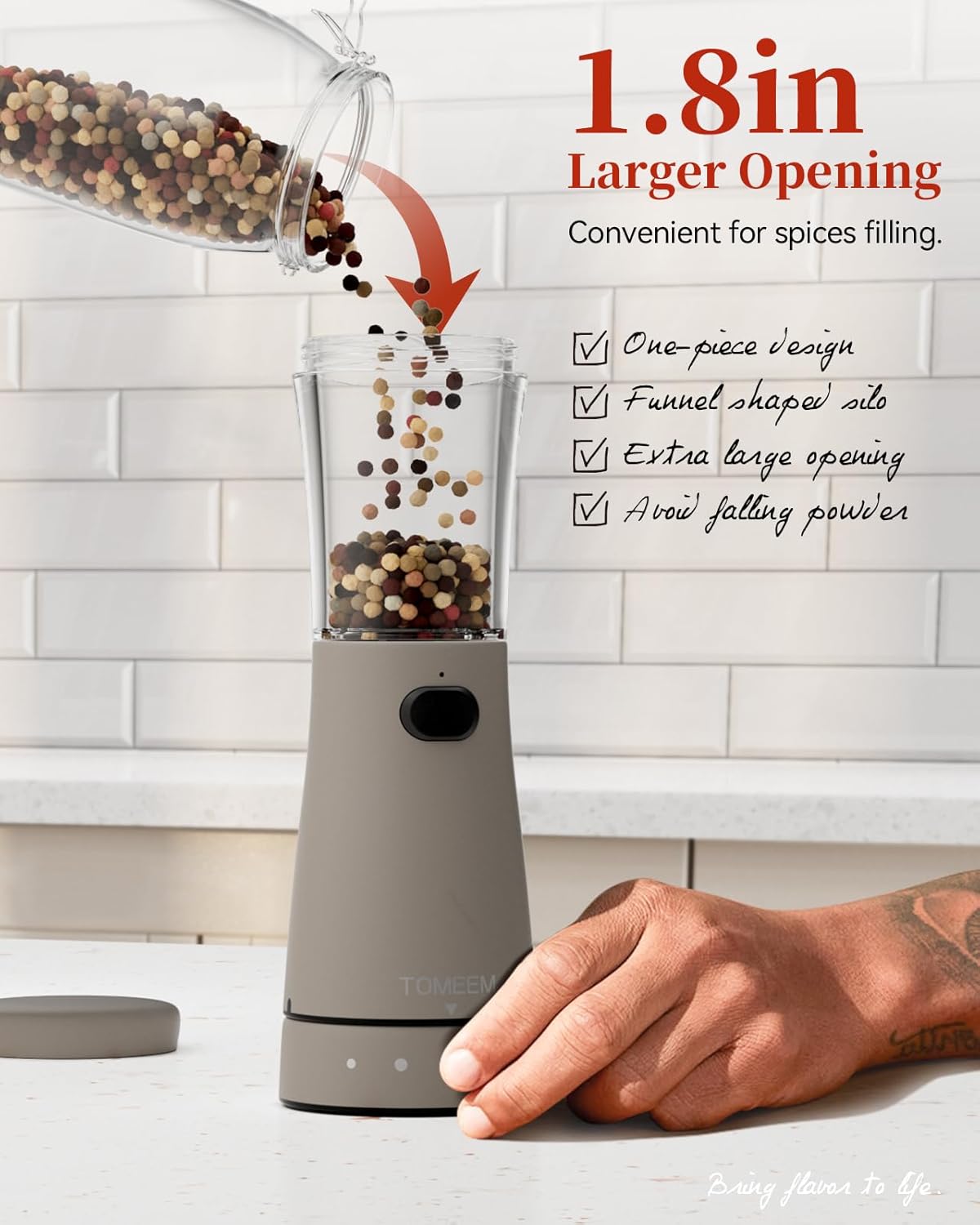 Sturdy Stainless Steel Salt Pepper Grinder Set With Rechargeable Power LED Light
