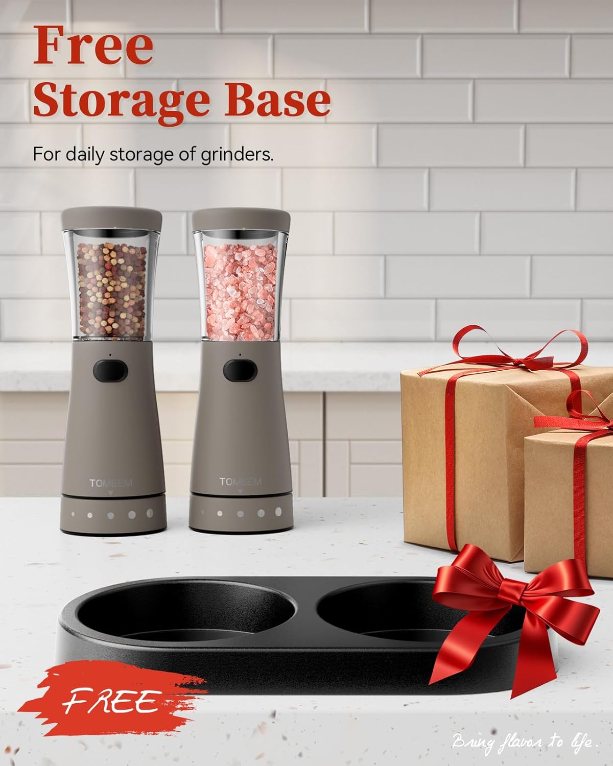 Sturdy Stainless Steel Salt Pepper Grinder Set With Rechargeable Power LED Light