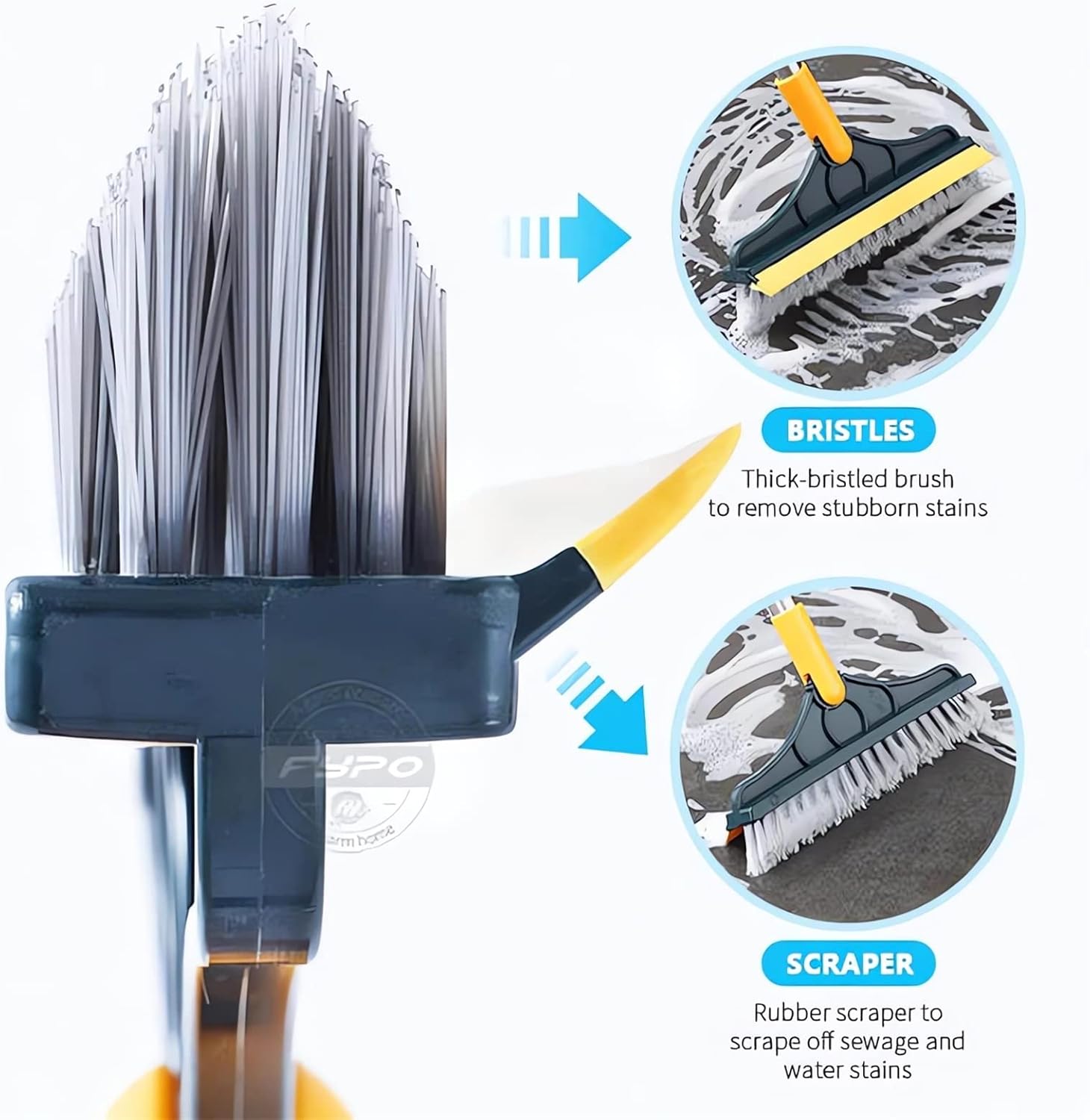 Webahow2 in 1 Floor Scrub Brush with Long Handle