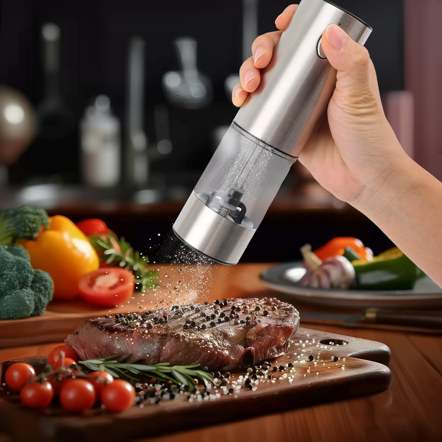LASIEYO Electric Salt and Pepper Grinder Set