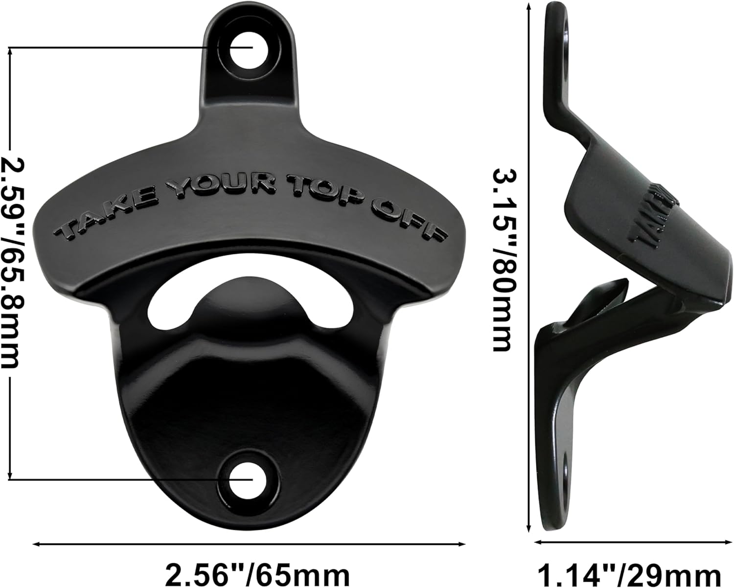 Humorously Stylish Black Wall-Mounted Bottle Opener Gift