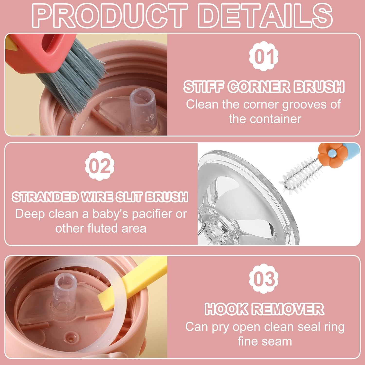 Chefs Secret Multifunctional 3 in 1 Cup Lid Cleaner