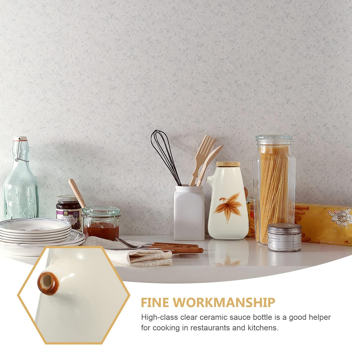 SHERCHPRY Hand-Painted Multi-Use Oil Vinegar Dispenser