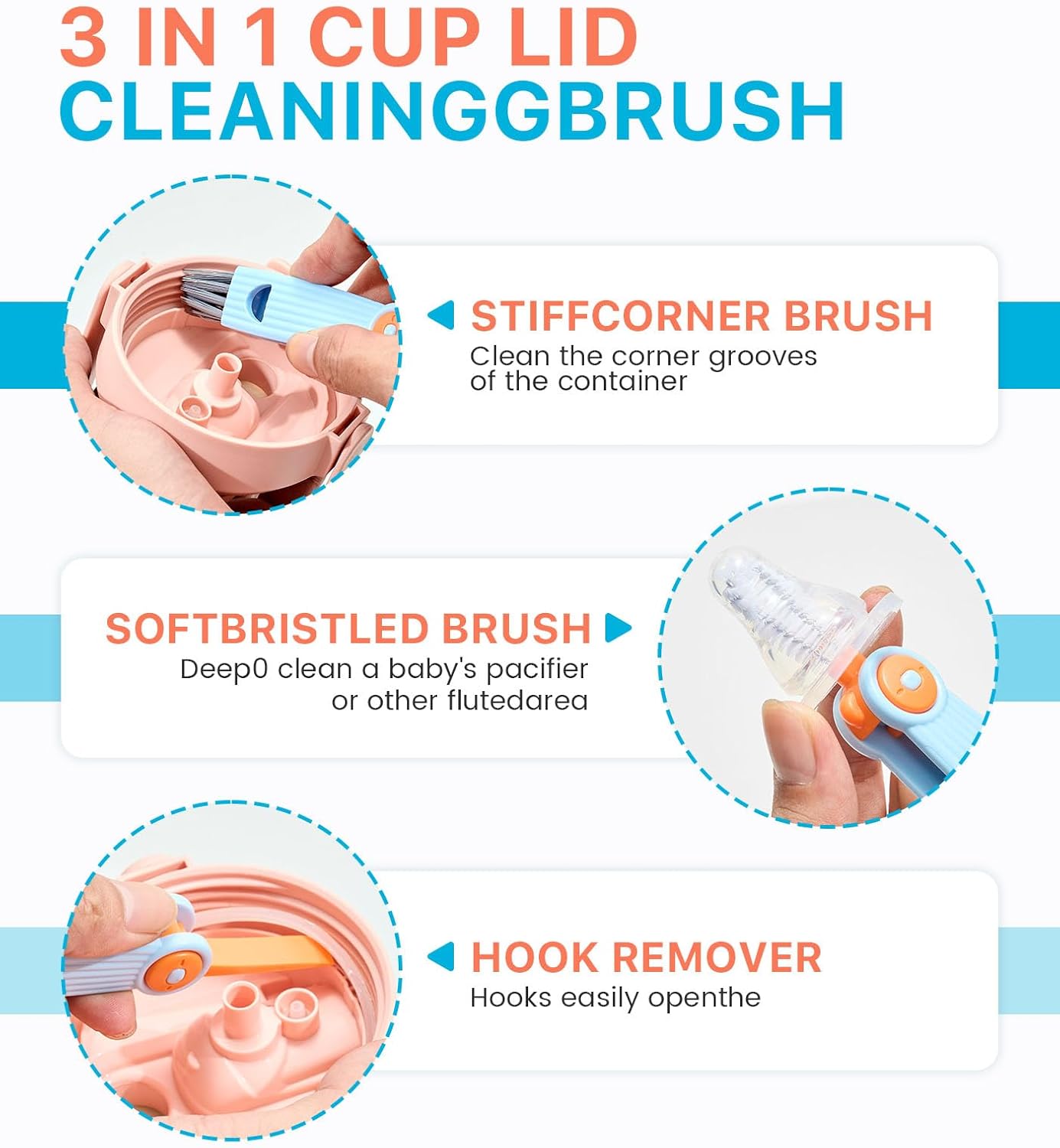 4-Piece Crevice Cleaning Brush Set