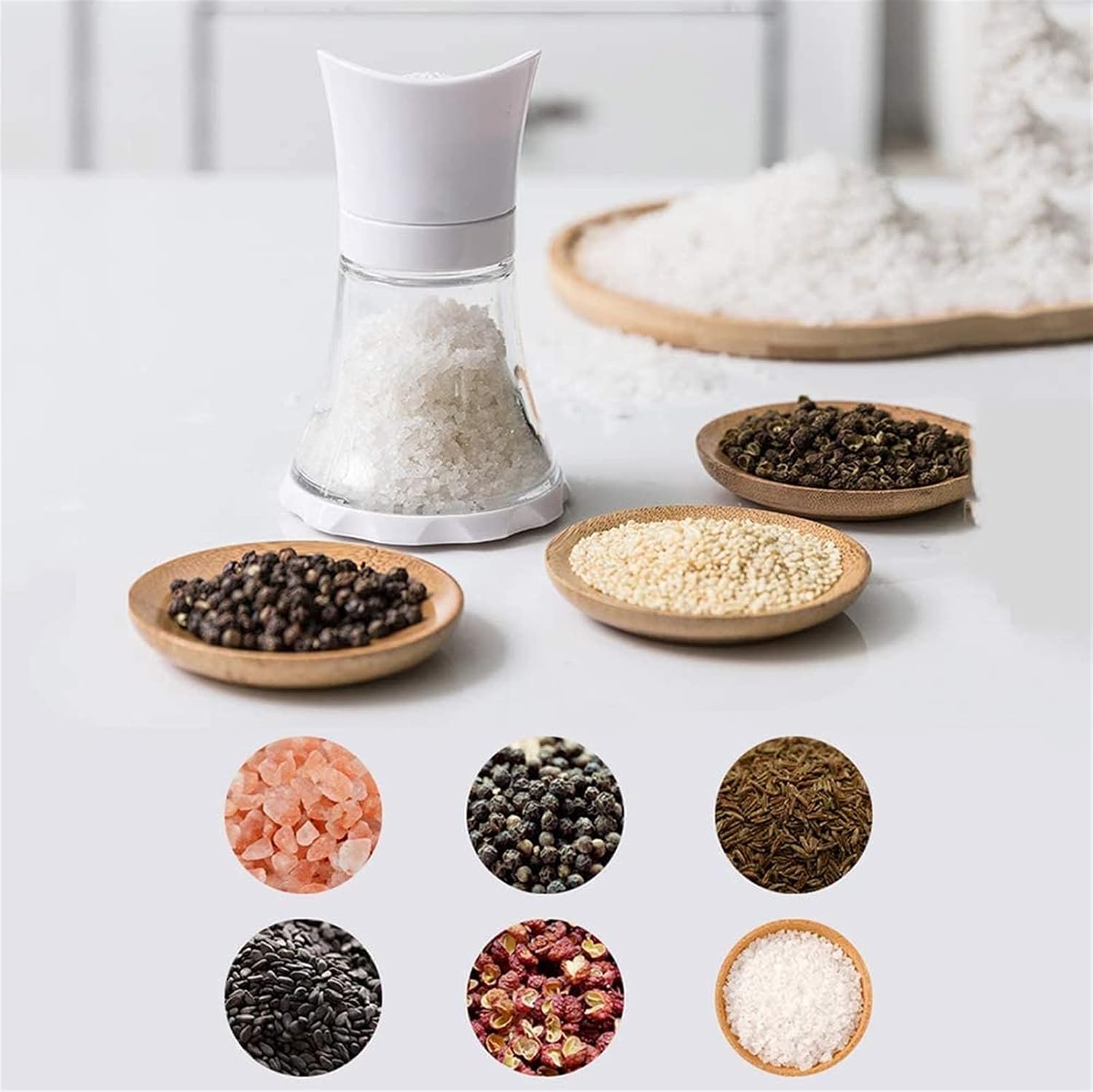 Salt and Pepper Mill Set Adjusted Coarseness Manual Salt and Pepper Grinder Set