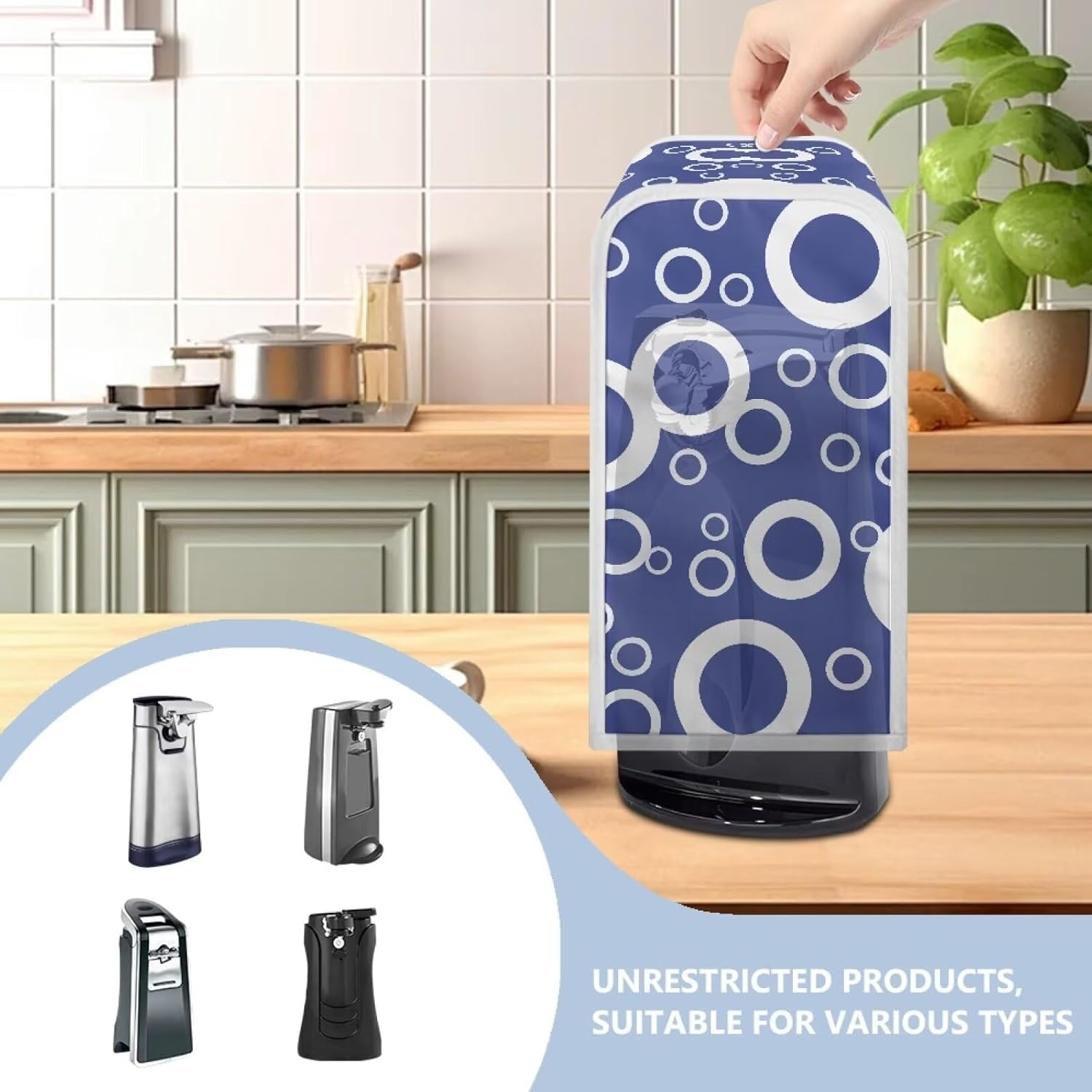Suhoaziia Circle Pattern Electric Can Opener Dust Cover
