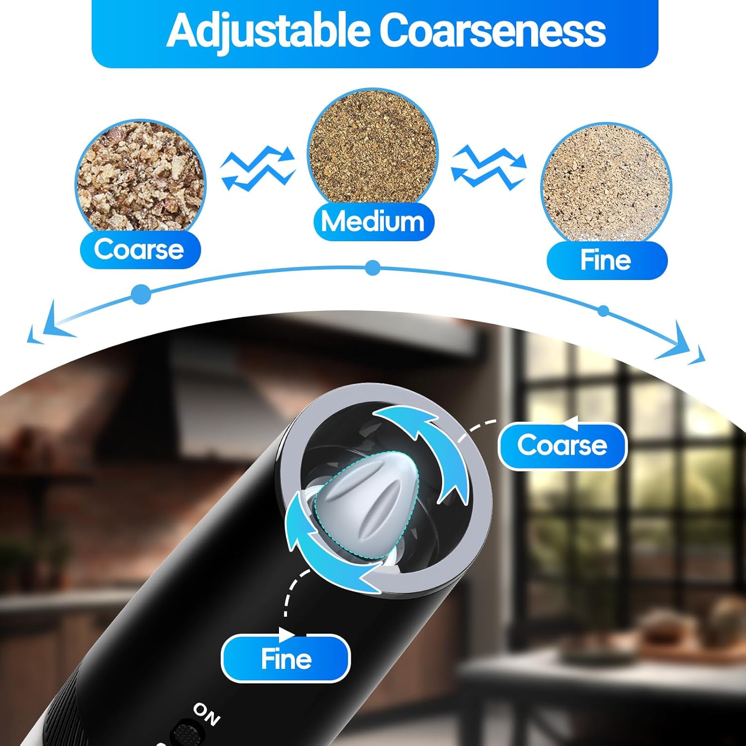 Compact Electric Salt Pepper Grinder Set with LED Light Fast Charging