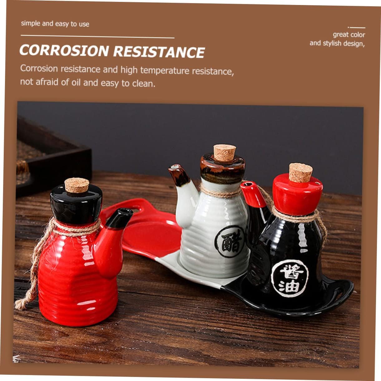 Japanese Soy Sauce Dispenser - Ceramic Condiment Bottle with Cork