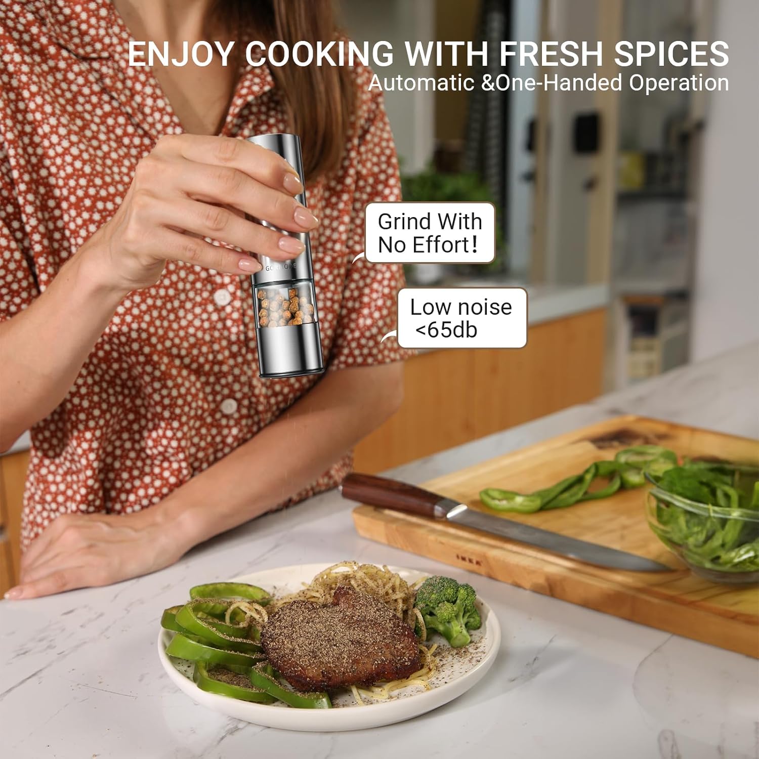 Versatile Salt Pepper Grinder Set