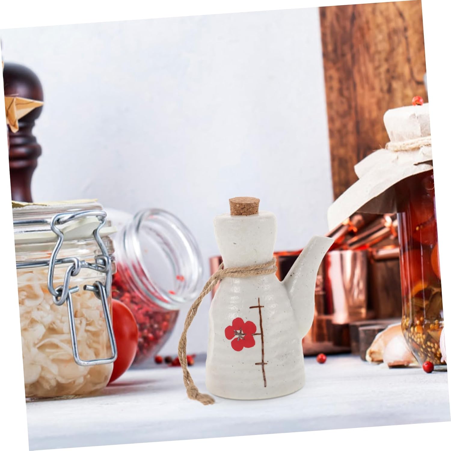 Sturdy Ceramic Oil Dispenser for Soy Sauce Vinegar