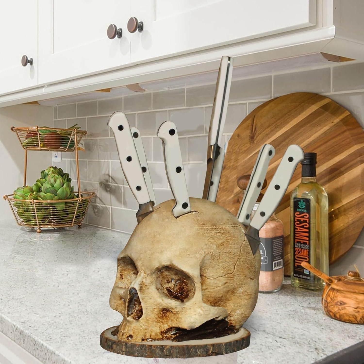 Gothic Spider Halloween Knives Decorative Mulong Skeleton Deck Holder