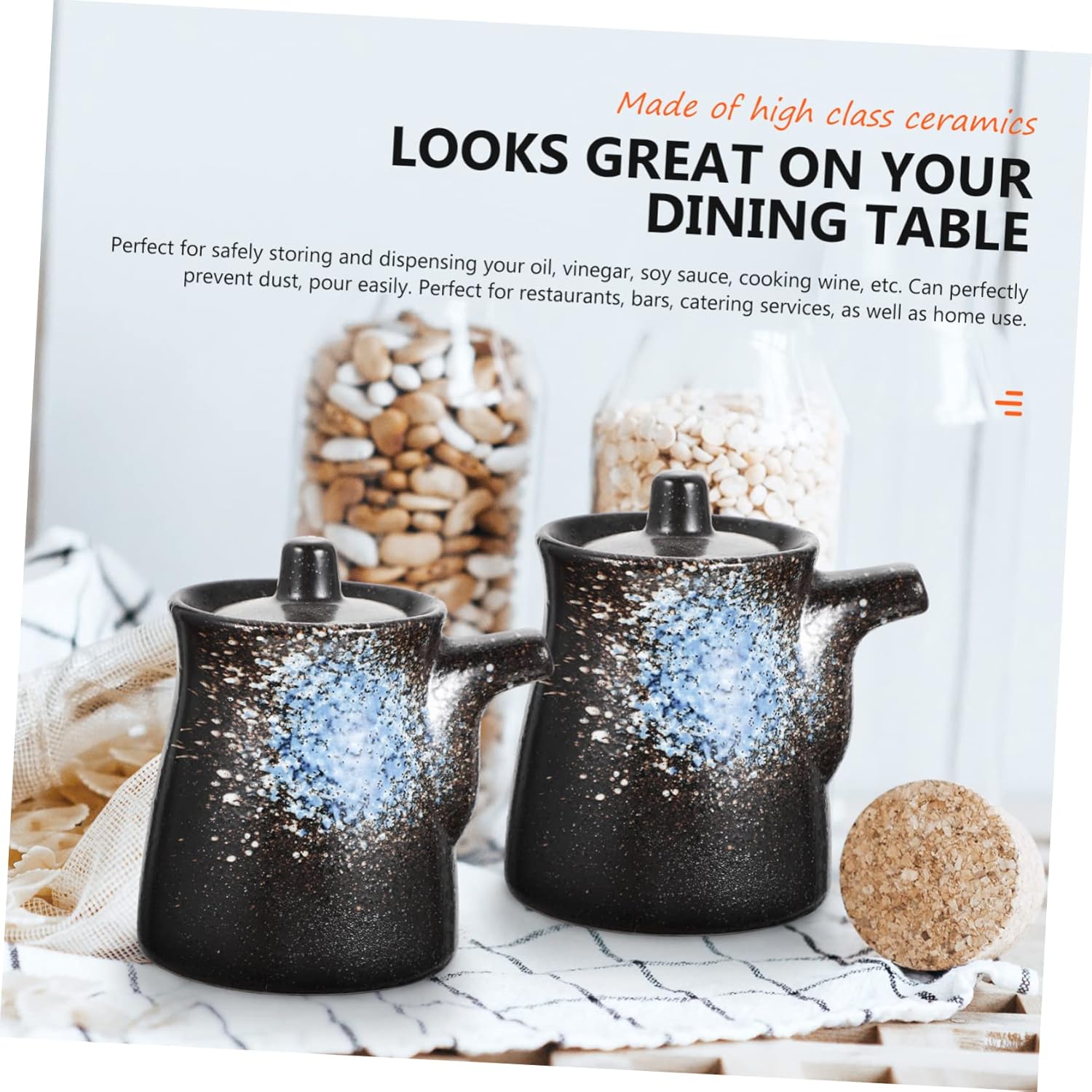PRETYZOOM4-Piece Imperial Chinese Cookware Set with Oil Vinegar Dispensers