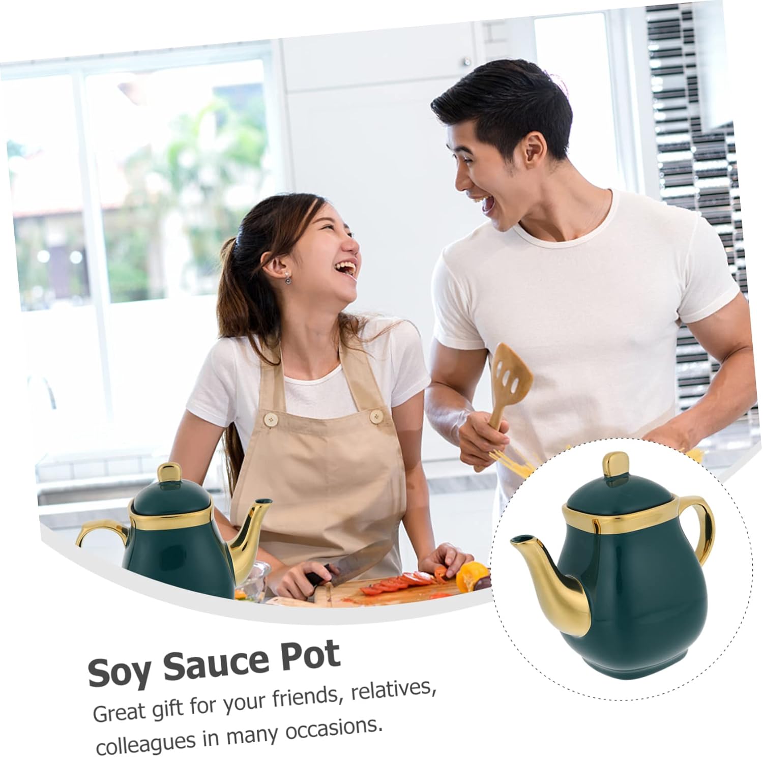 Zerodeko - Handmade Ceramic Oil Vinegar Bottles Fresh Condiments Easy to Clean Present