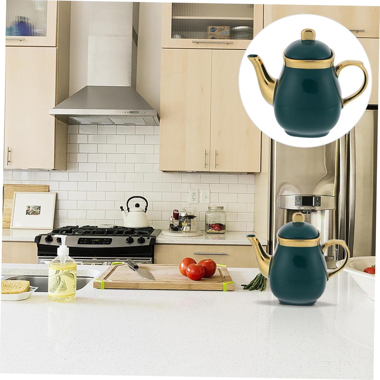 Garneck Unique Ceramic Oil Vinegar Condiment Bottles