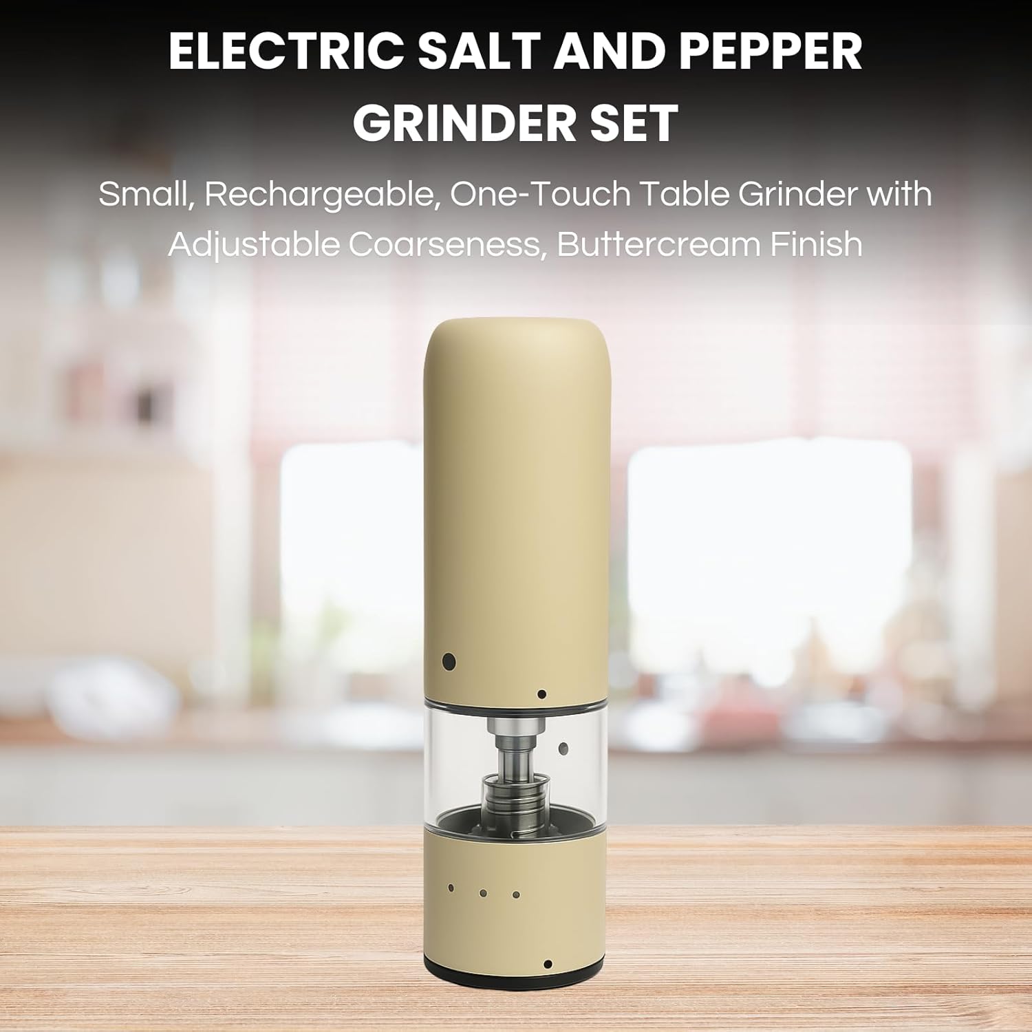 Adjustable and Rechargeable Electric Salt and Pepper Generator Set