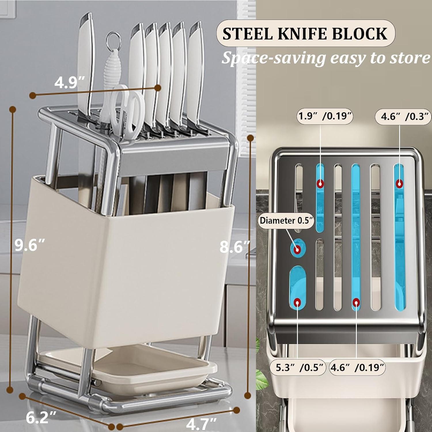 Stainless Steel Knife Holder with Slots KoudHug