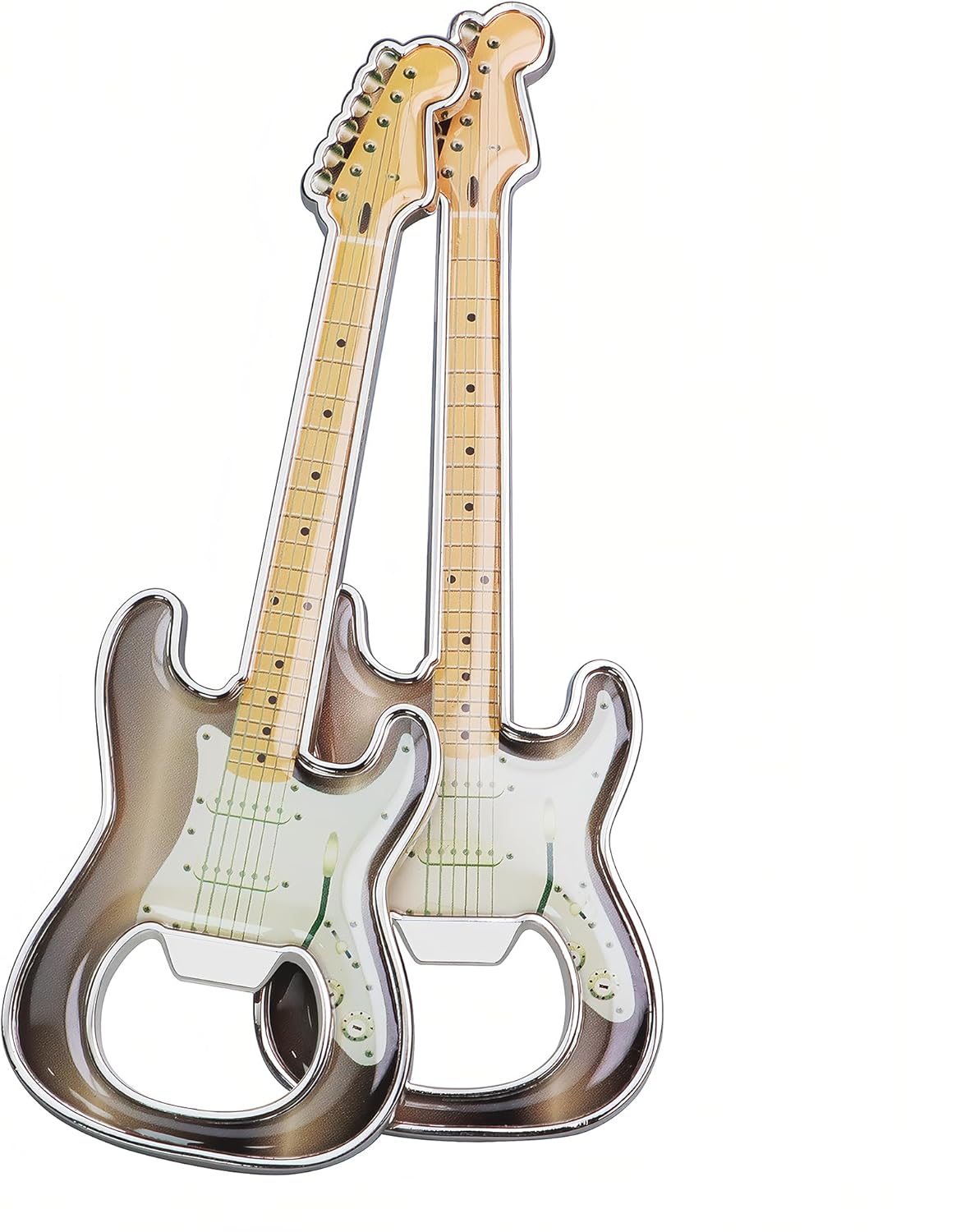 2-Piece Set Guitar Shaped Bottle Opener Music-Inspired Home and Kitchen Gift