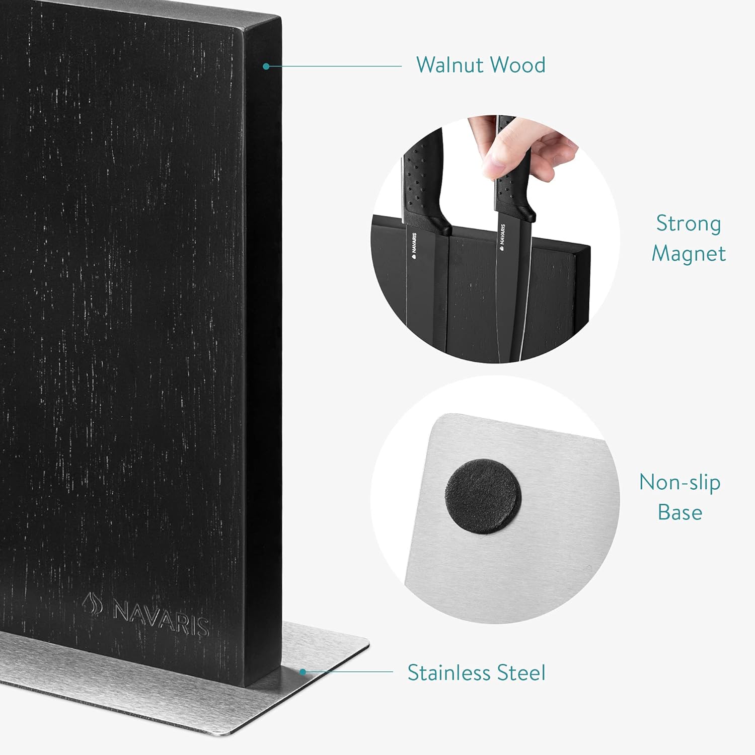 Stylish Magnetic Knife Block for Kitchen Storage