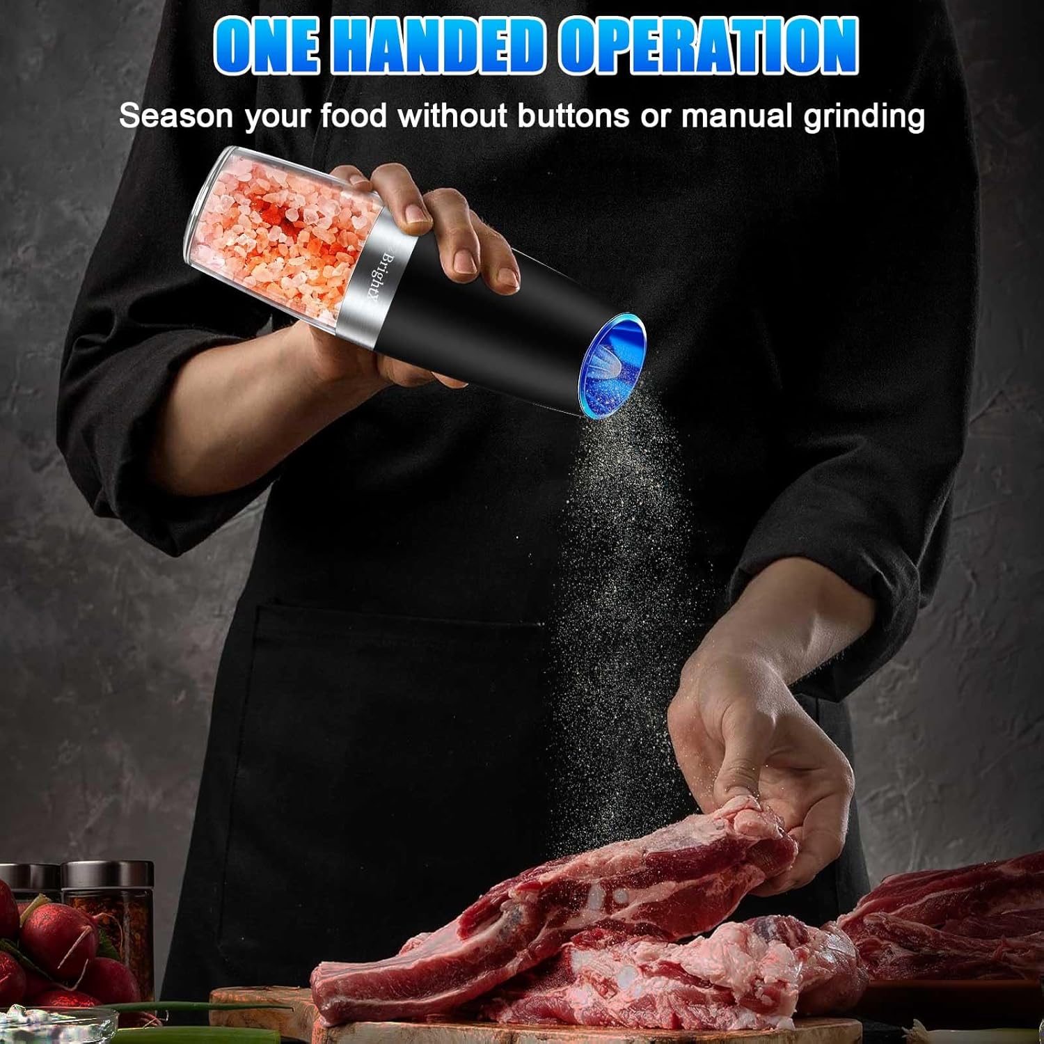 BrightX Electric Salt and Pepper Grinder Set