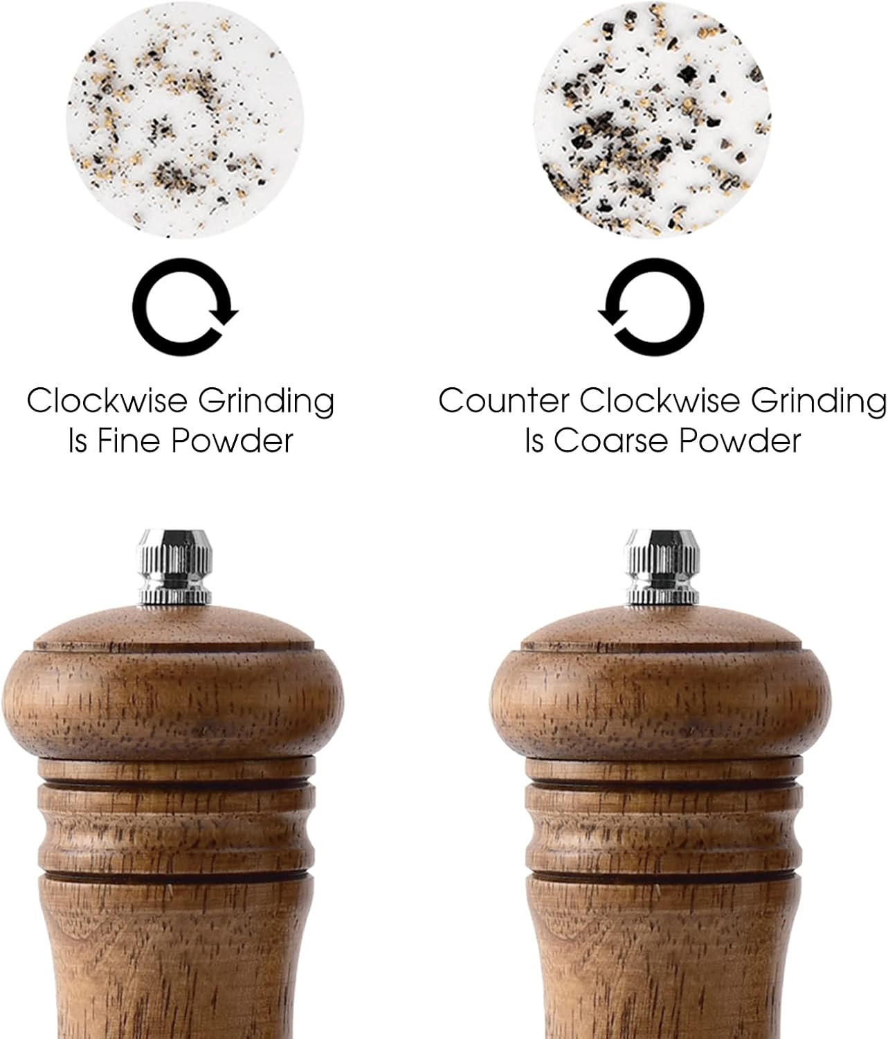 Adjustable Salt and Pepper Mill Set by JF JAMESF