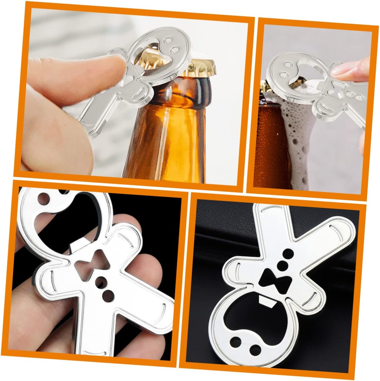 Cabilock 2pcs Zinc Alloy Bottle Opener Keychain