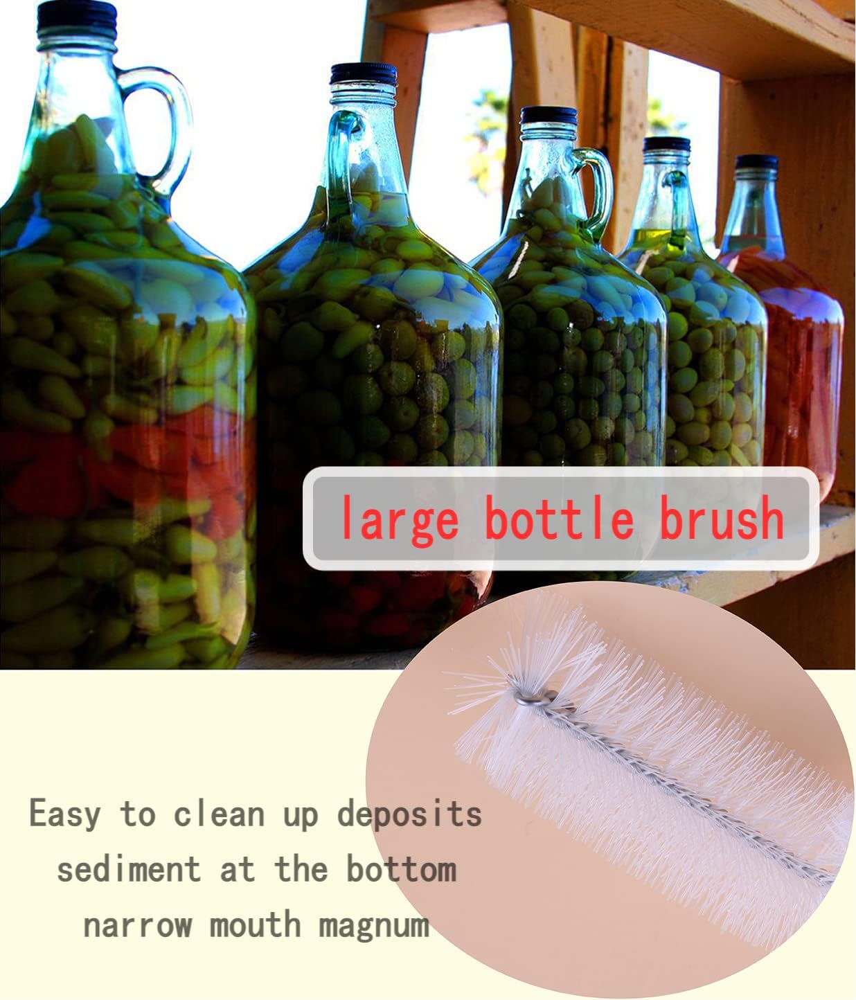 High-Quality Glass Bottle Brush Set for Fermentation Cleaning