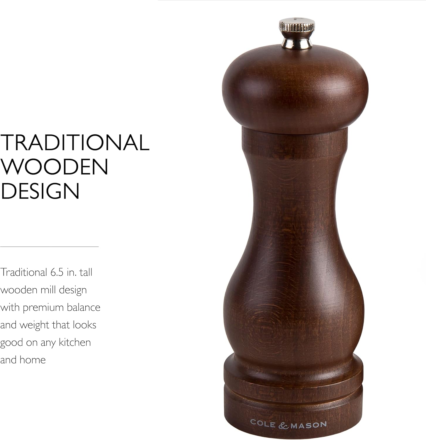Premium Wooden Salt Grinder Bin from Cole Mason