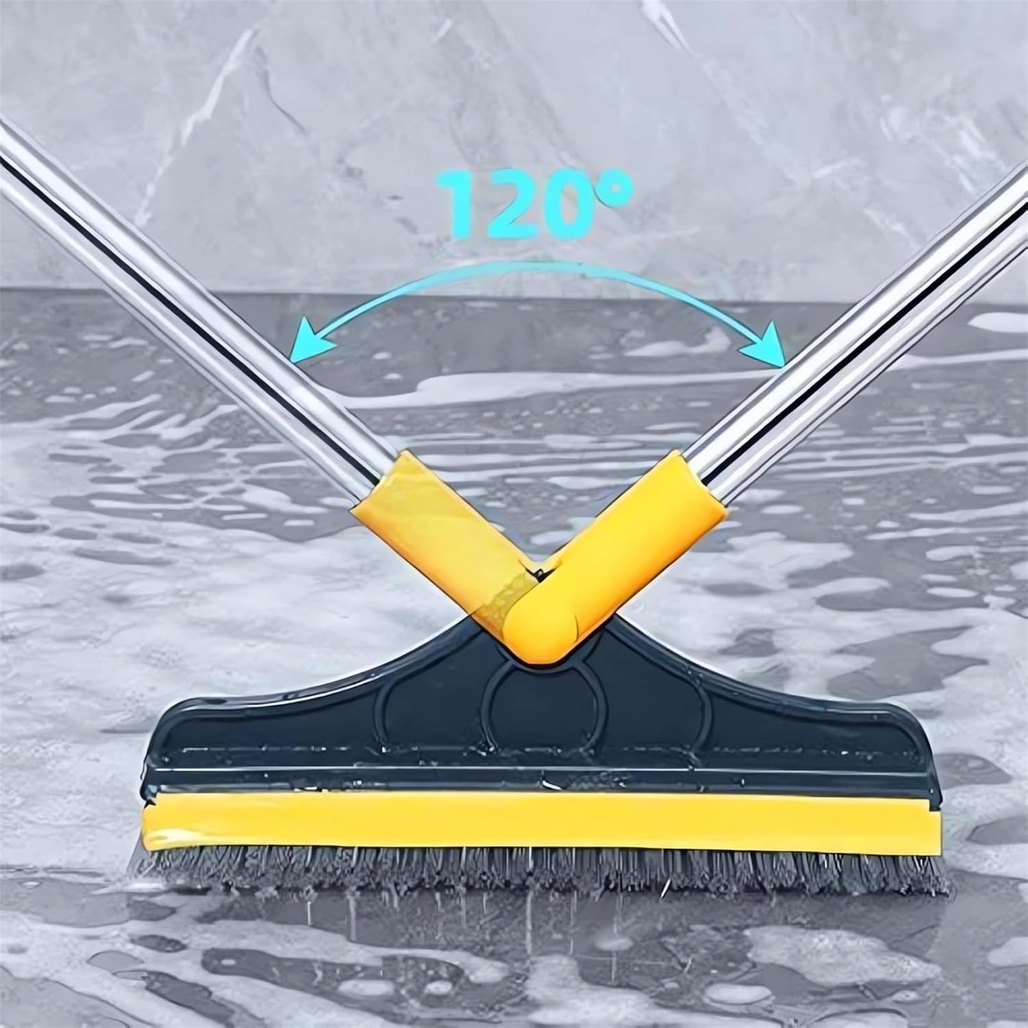 Webahow2 in 1 Floor Scrub Brush with Long Handle