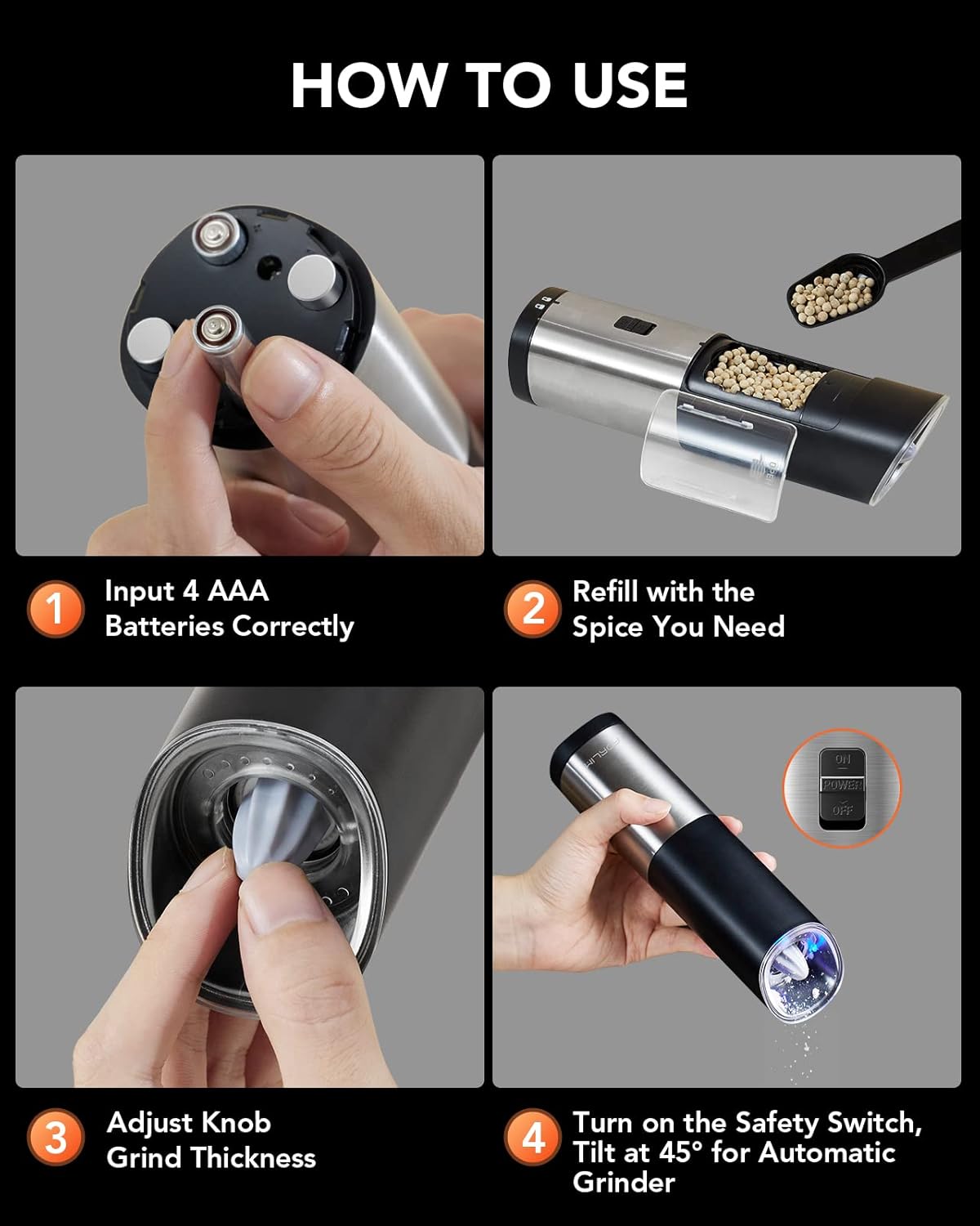FORLIM Gravity Electric Salt Pepper grinder