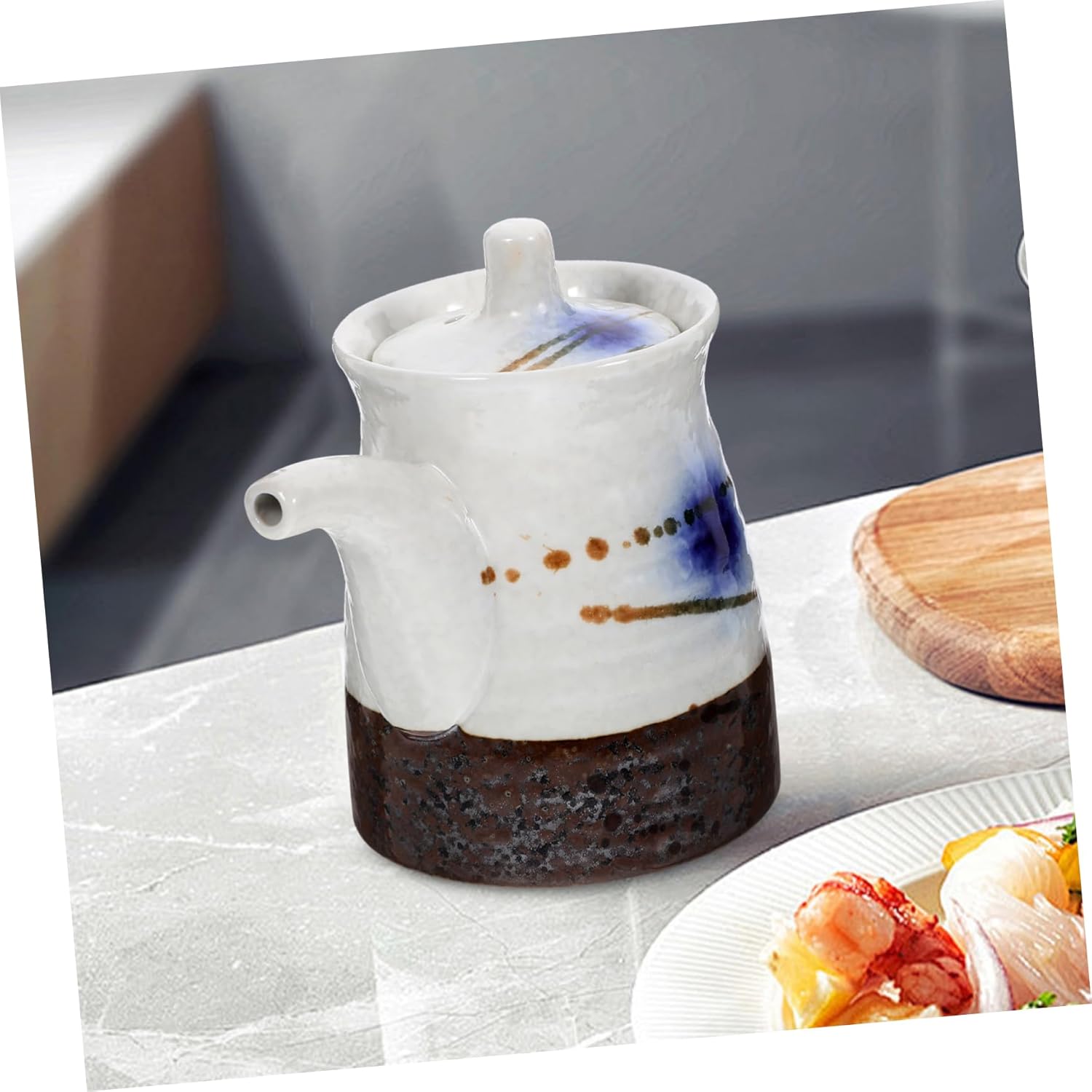 Vibrant Japanese Design Ceramic Oil Dispenser for Soy Sauce