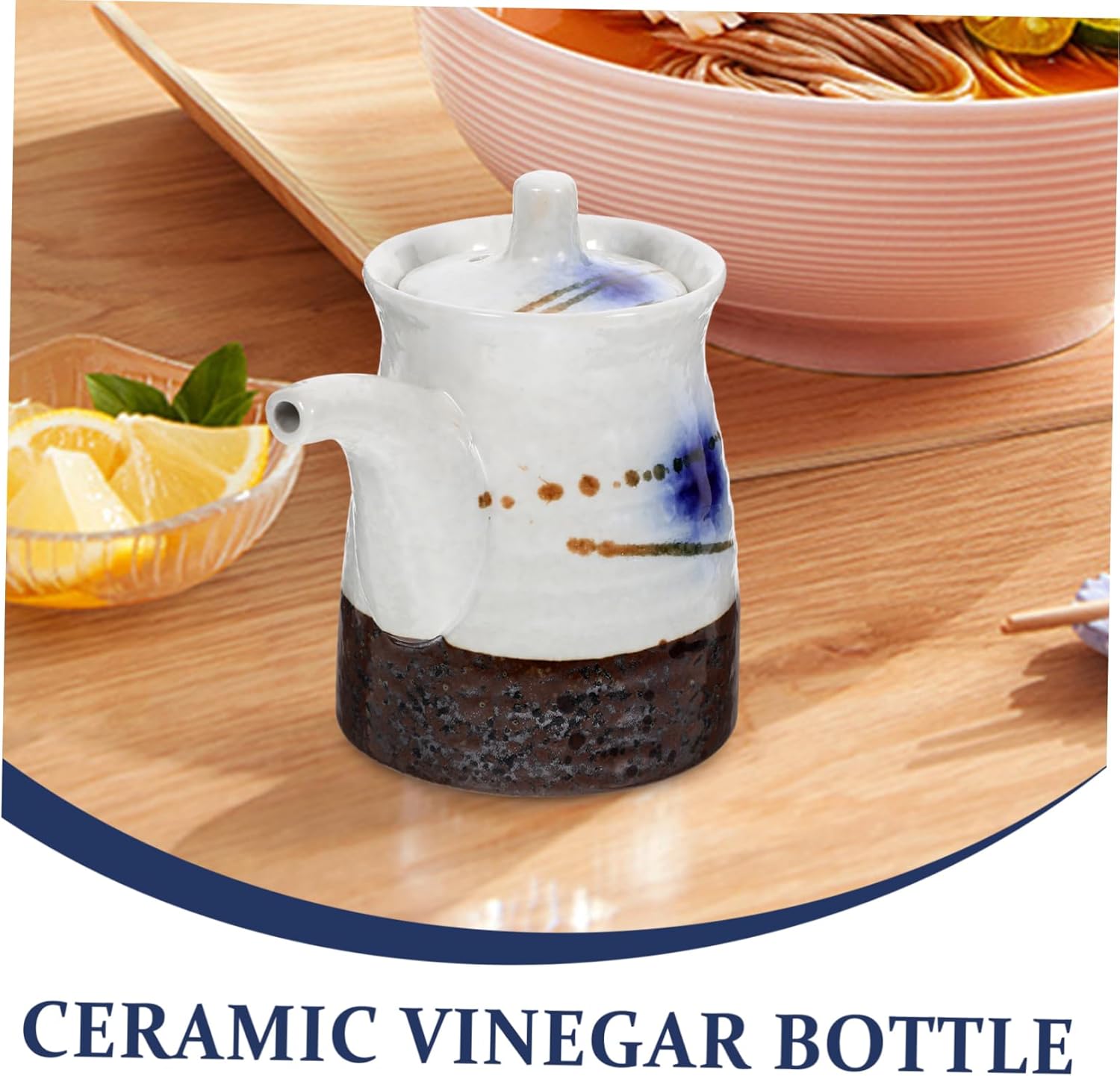 Vibrant Japanese Design Ceramic Oil Dispenser for Soy Sauce