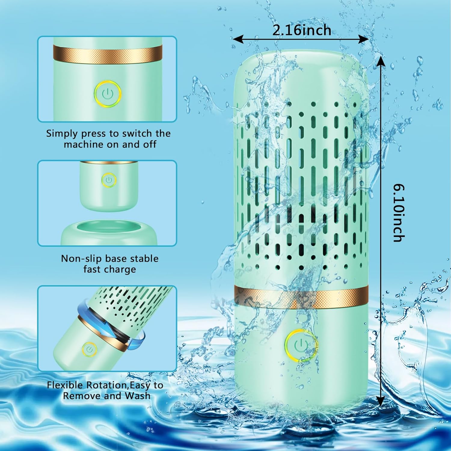 Ultrasonic Fruit Vegetable Washer Portable IPX7 Waterproof