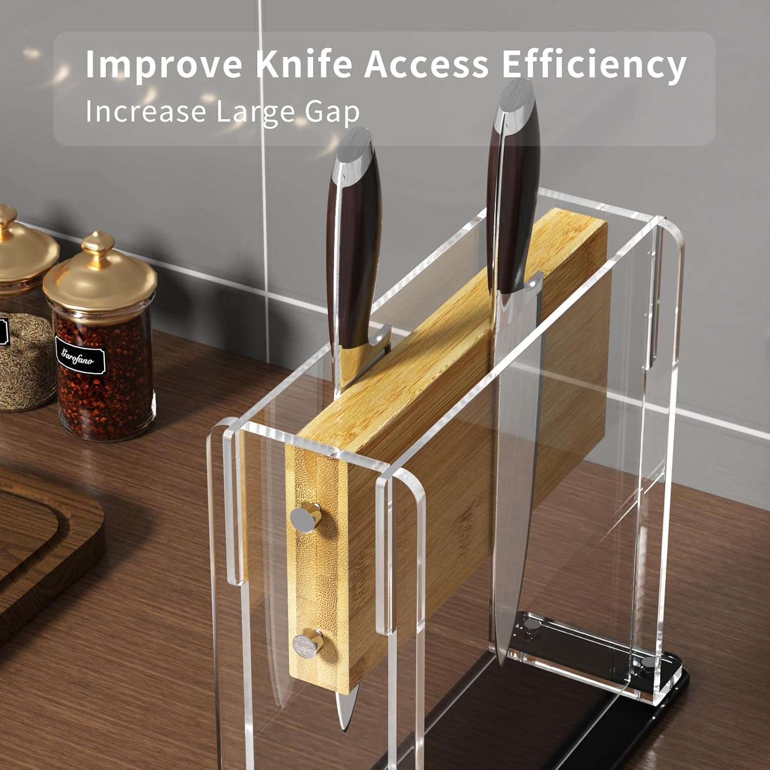 NPPLUS Magnetic Knife Block Holder with 2-Sided Magnets for Kitchen Organization
