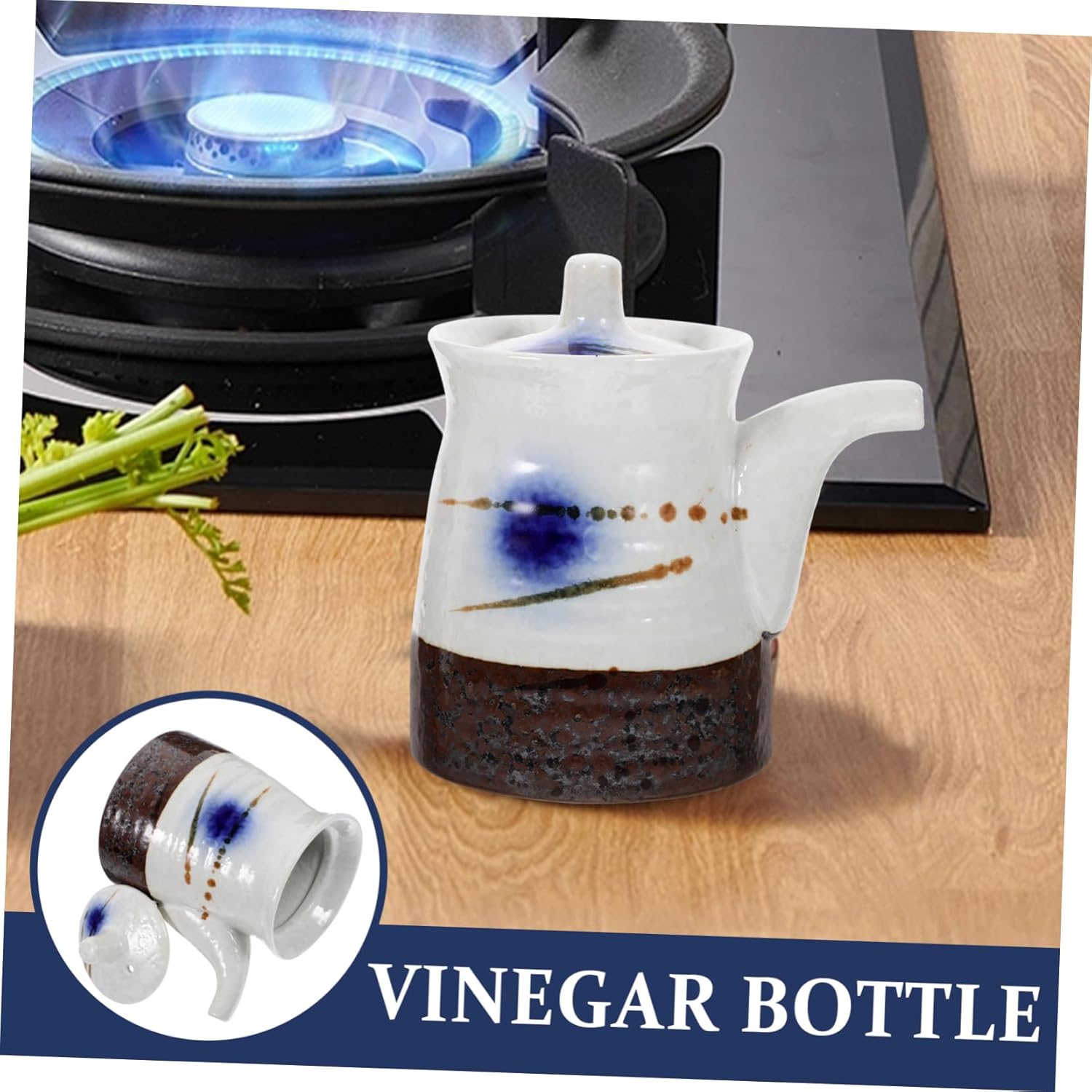 Vibrant Japanese Design Ceramic Oil Dispenser for Soy Sauce