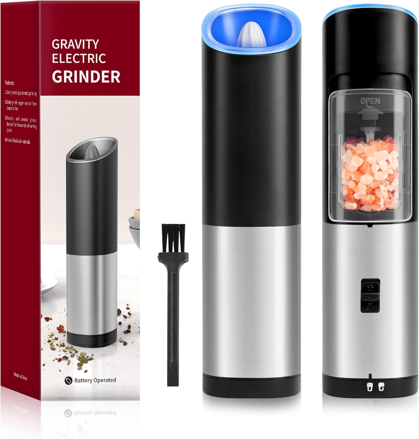Simple Delight Electric Salt Pepper Grinder Set