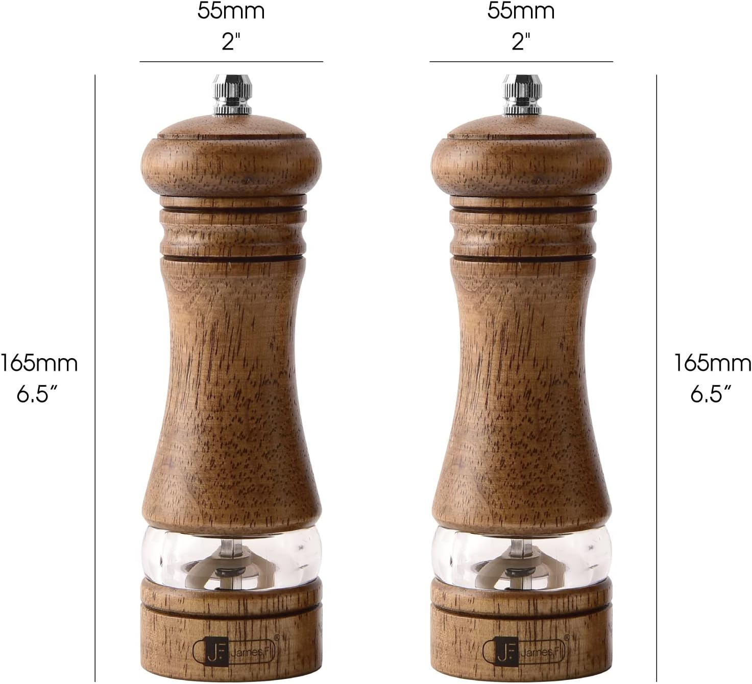 Adjustable Salt and Pepper Mill Set by JF JAMESF