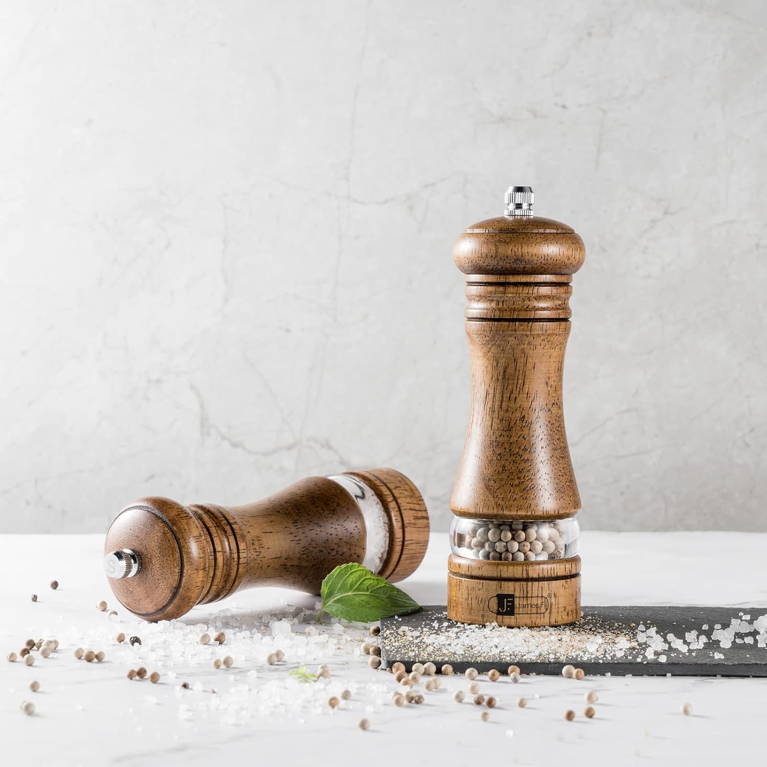 Adjustable Salt and Pepper Mill Set by JF JAMESF