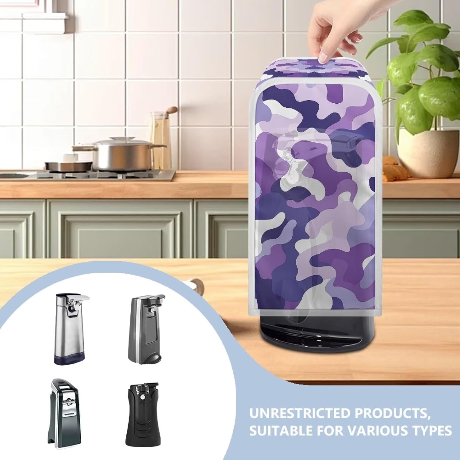 Premium Purple Camo Can Opener Cover