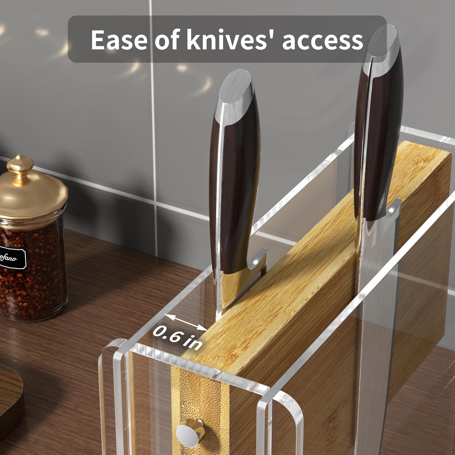 NPPLUS Magnetic Knife Block Holder with 2-Sided Magnets for Kitchen Organization