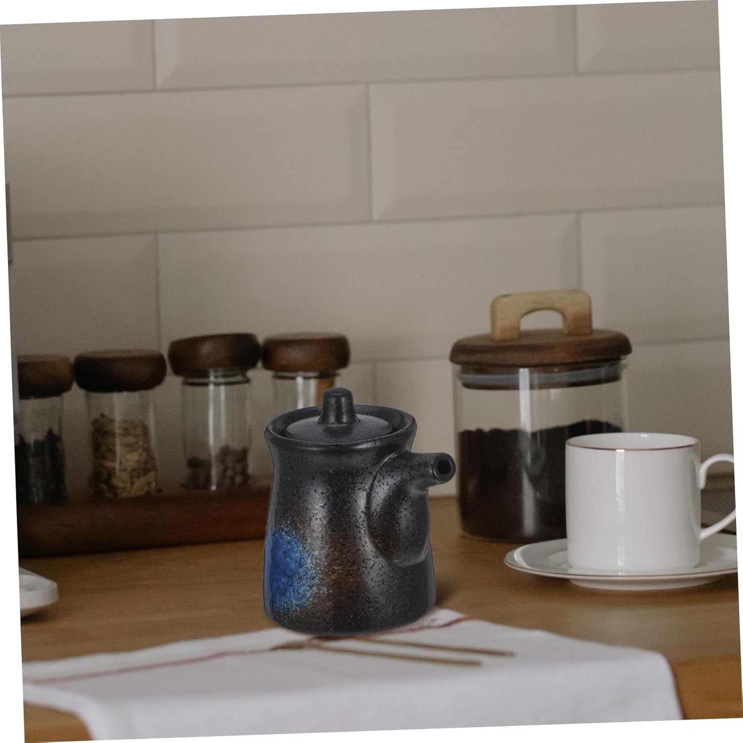 PRETYZOOM4-Piece Imperial Chinese Cookware Set with Oil Vinegar Dispensers
