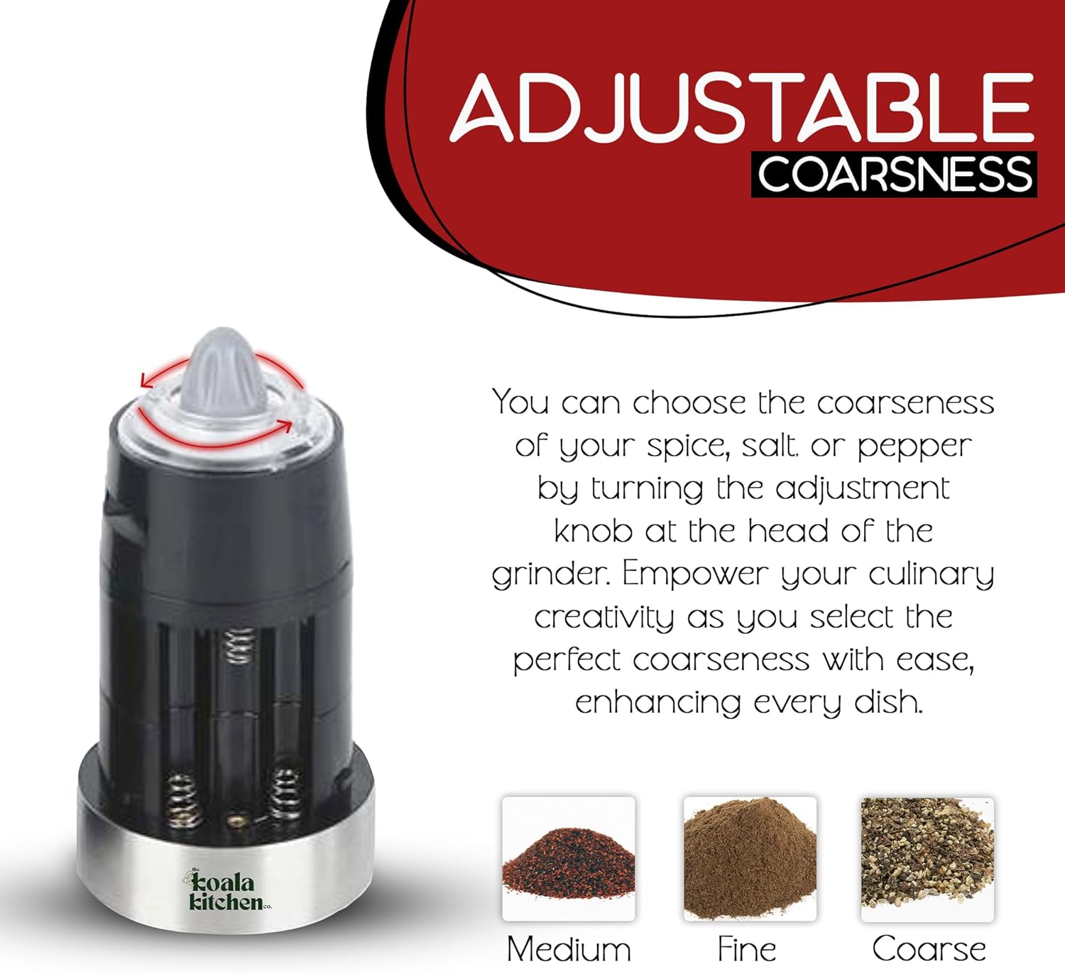 Adjustable Salt Pepper Mills 2-Pack