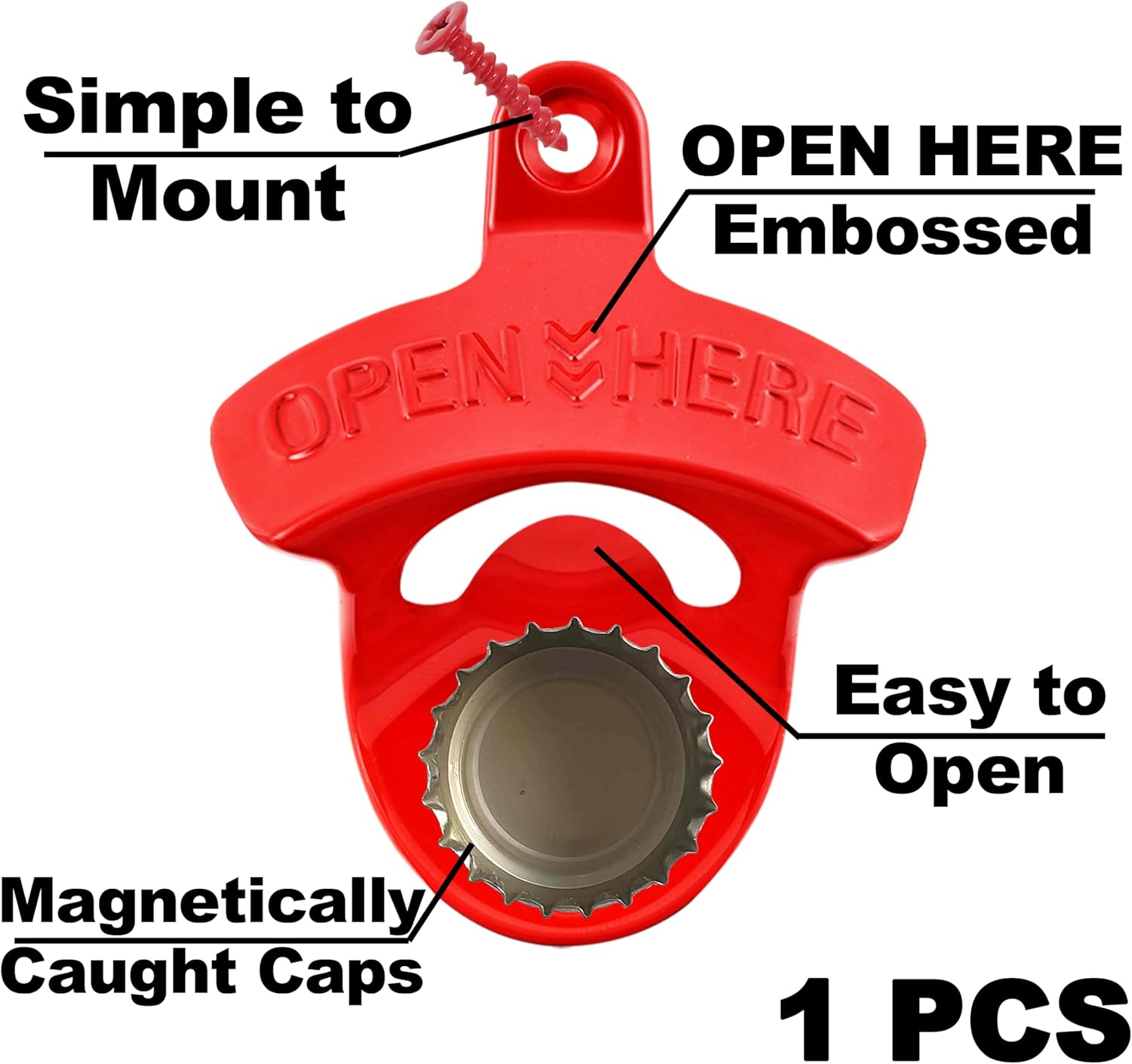 Stylish Magnetic Wall-Mounted Bottle Opener Perfect Gift Choice