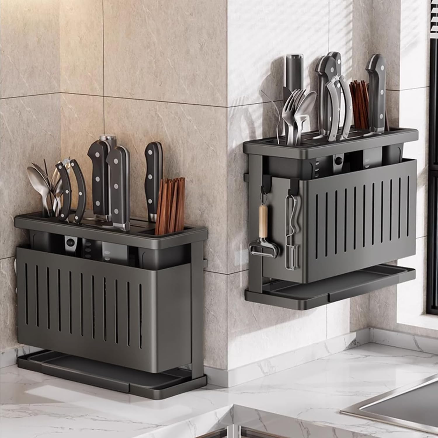 Wall-Mounted Knife Block Holder