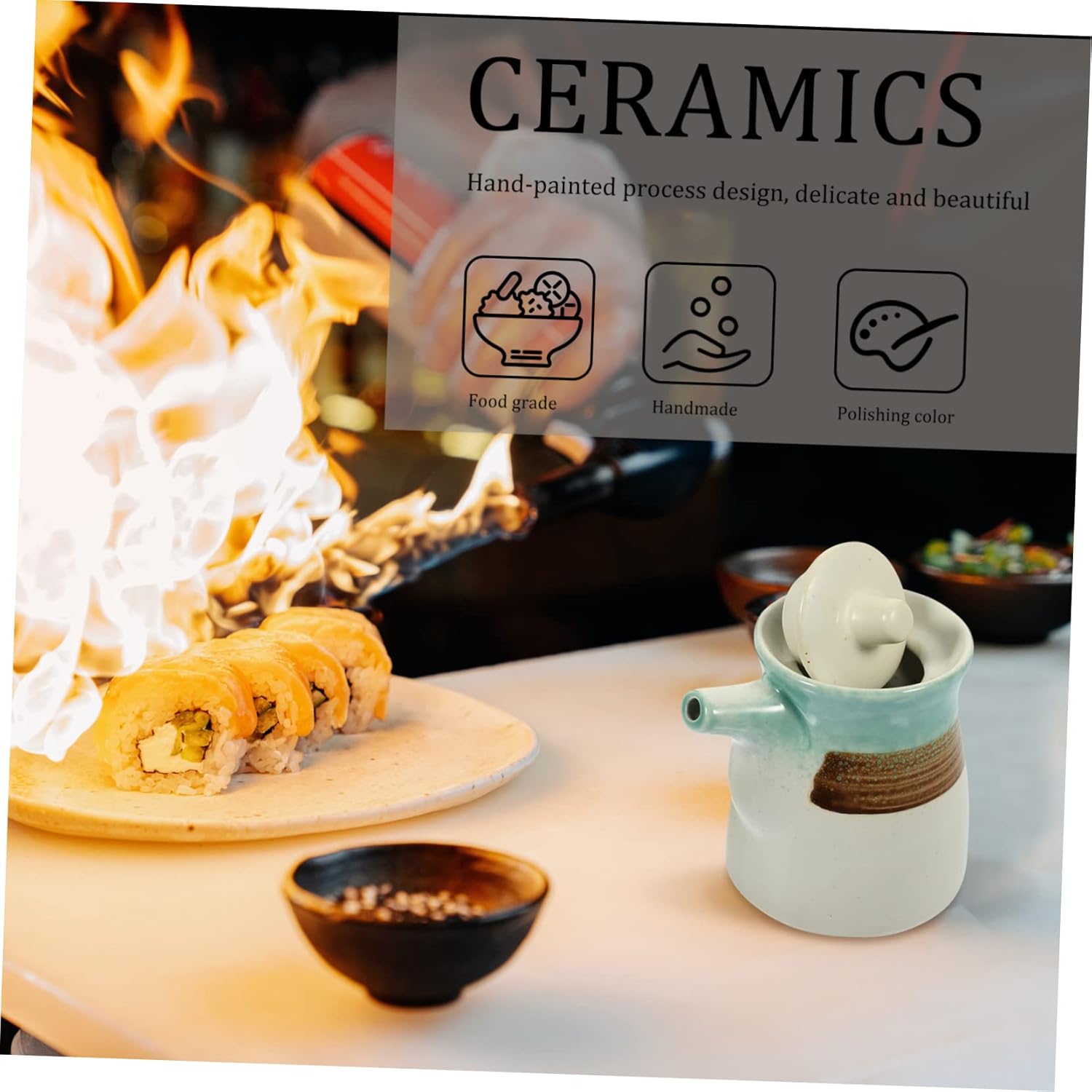 VOSAREA Fine-Crafted Ceramic Seasoning Jar