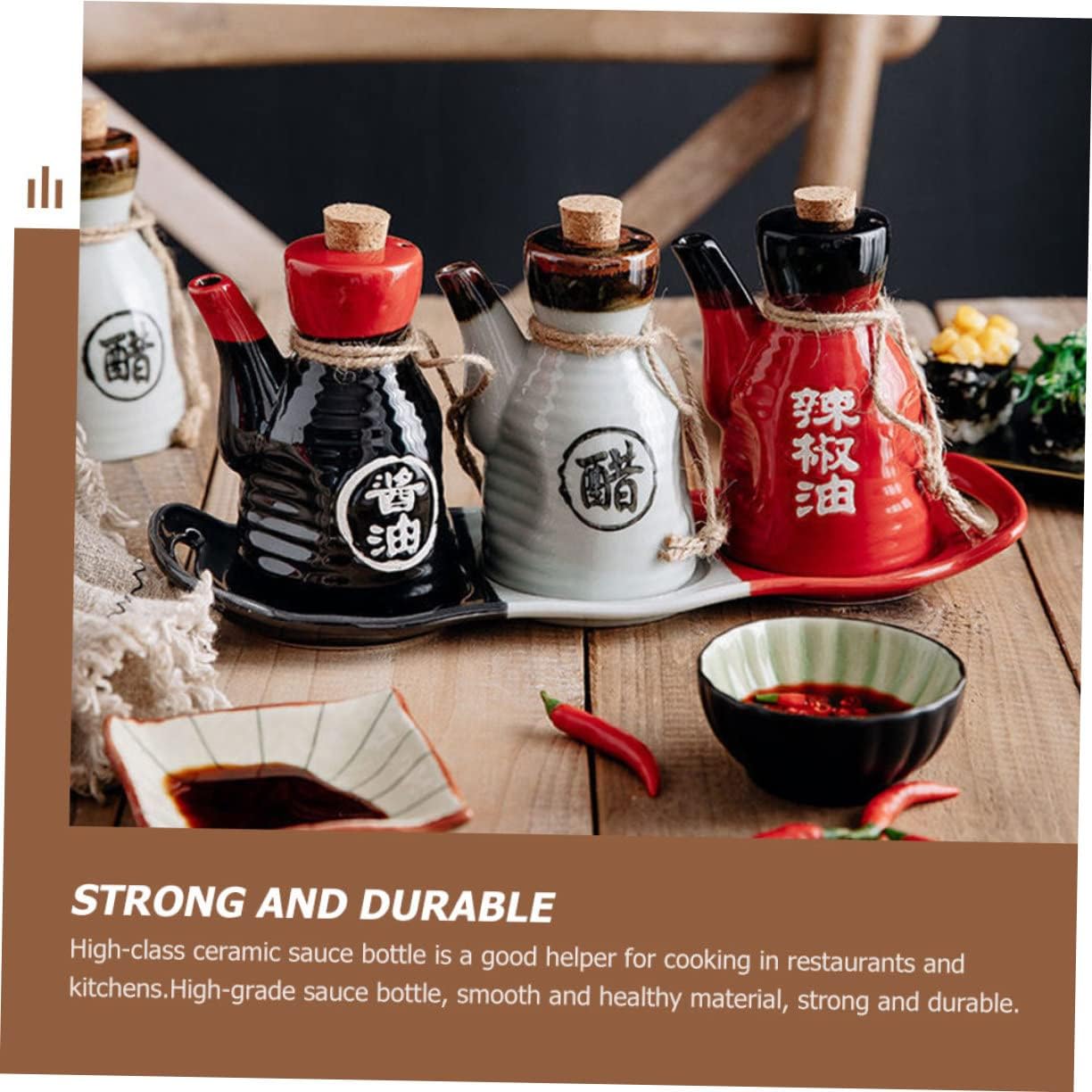 Japanese-Style Ceramic Condiment Bottle 200ml
