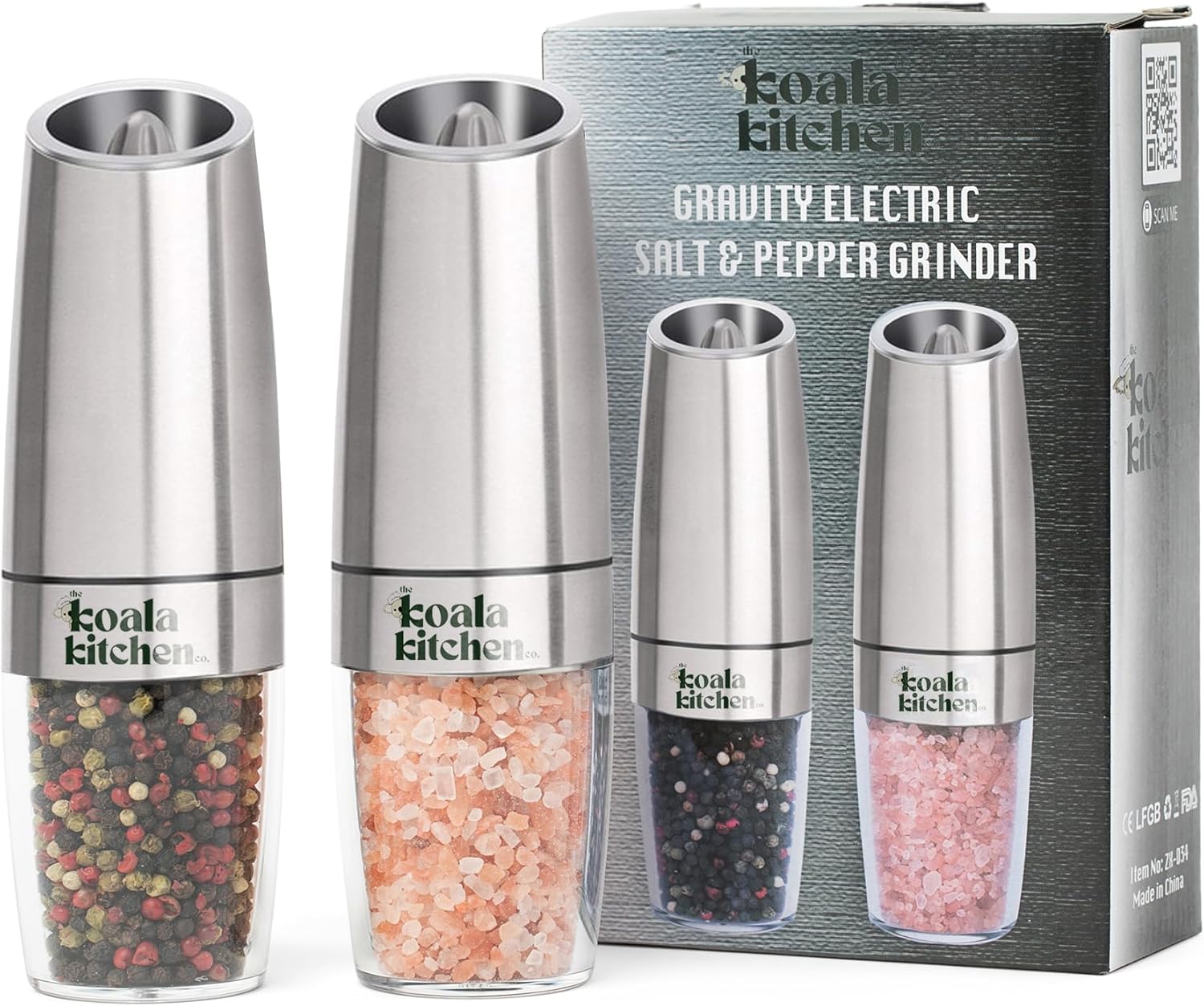 Adjustable Salt Pepper Mills 2-Pack
