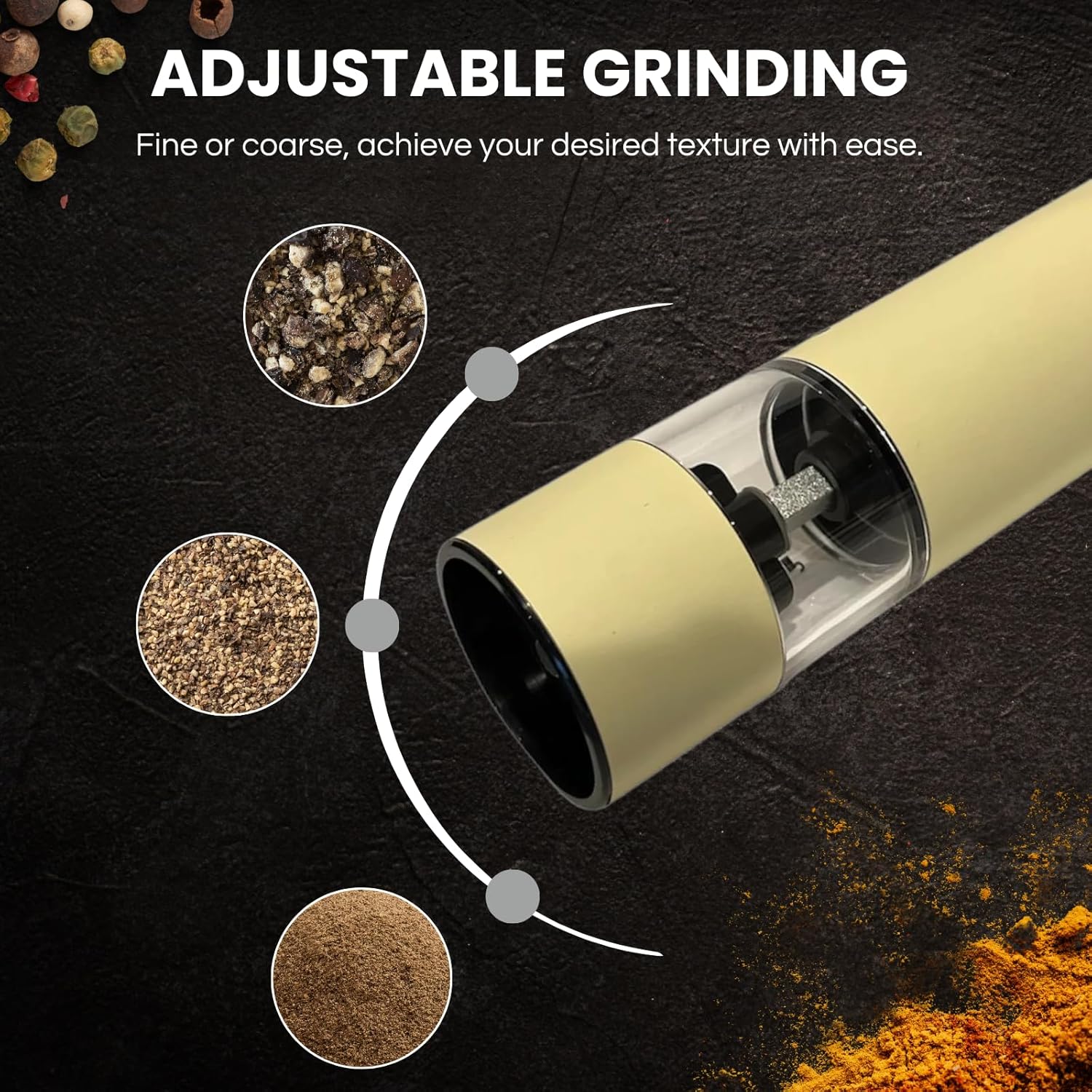 Adjustable and Rechargeable Electric Salt and Pepper Generator Set